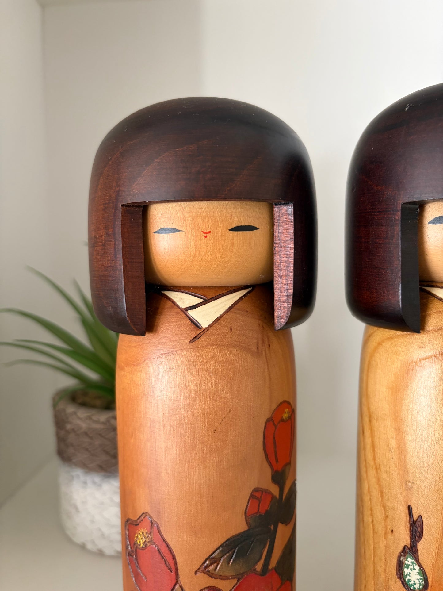 Set of two vintage Gumma kokeshi by Usaburo