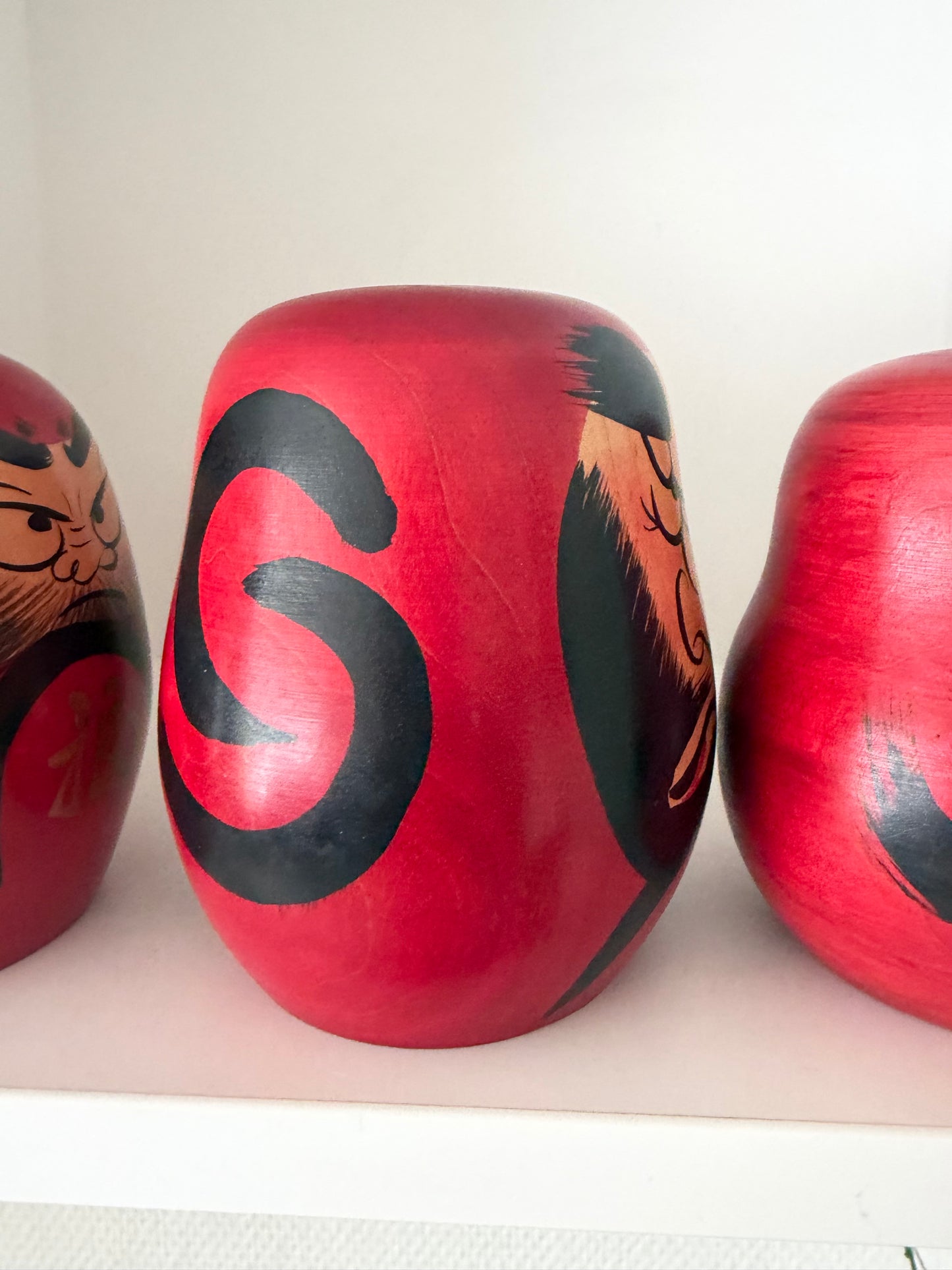 Complete first edition collection of 10 Daruma kokeshi by the Sony Family Club