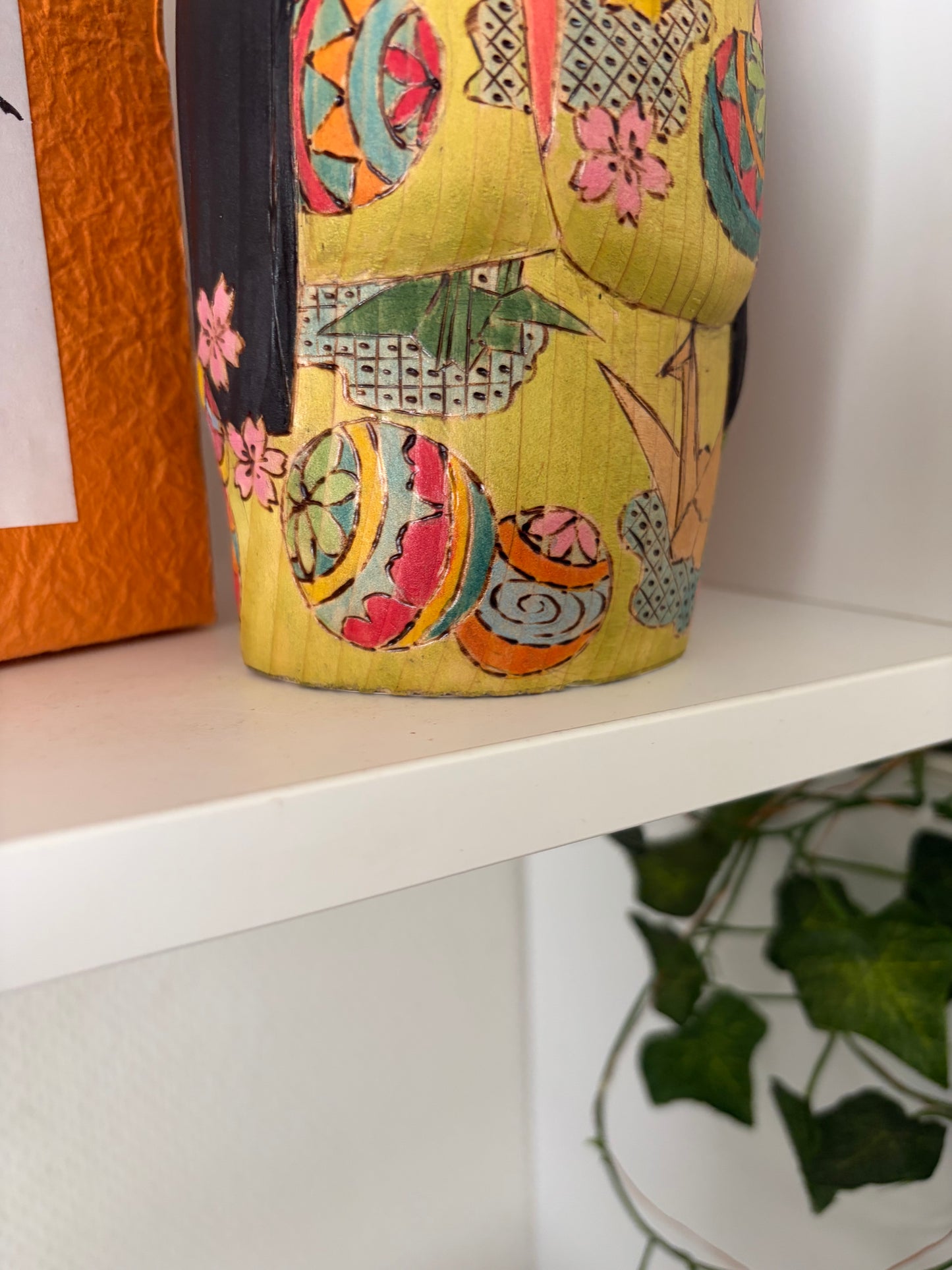 One of a kind kokeshi By Yuko Yamazaki- With box