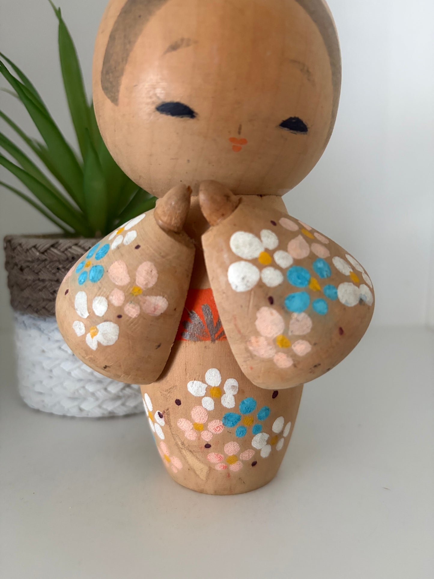 Lovely rare vintage Sosaku kokeshi by Aoki Ryoka (1931-)