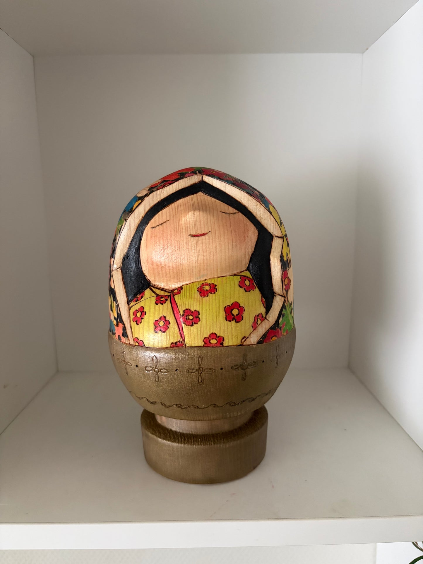 Modern Sosaku kokeshi by Yuko Yamazaki is part of her Easter Series - With box