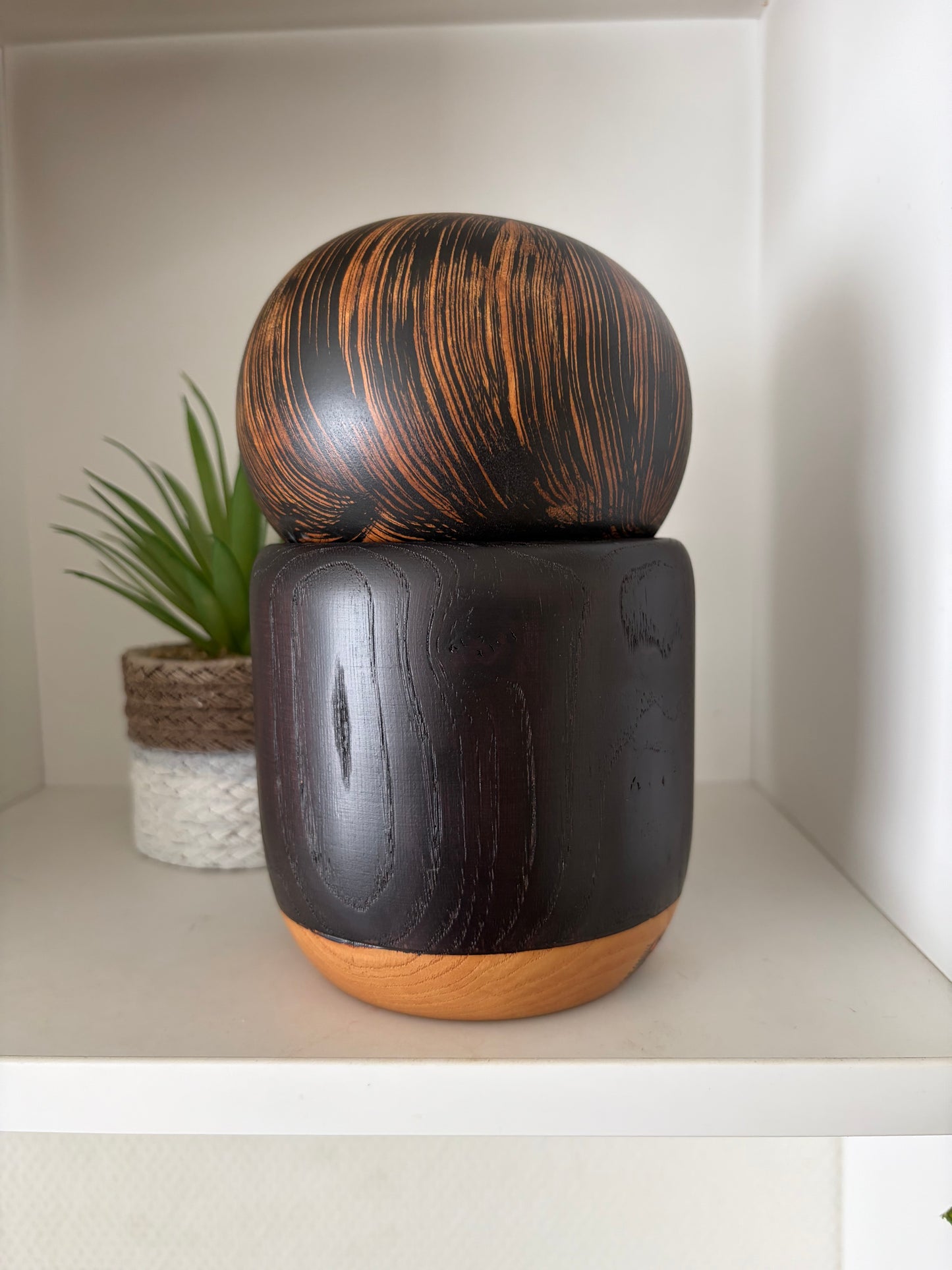Vintage Gumma kokeshi by Usaburo- With hidden storage