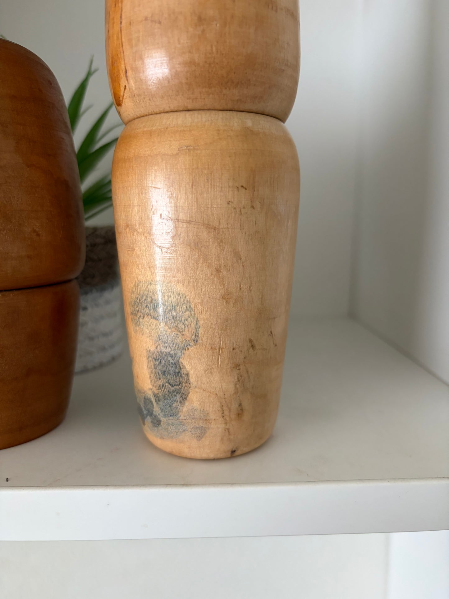 Rare Vintage set off two Creative Kokeshi by renowned artisan Ikuyoshi Yokozuka