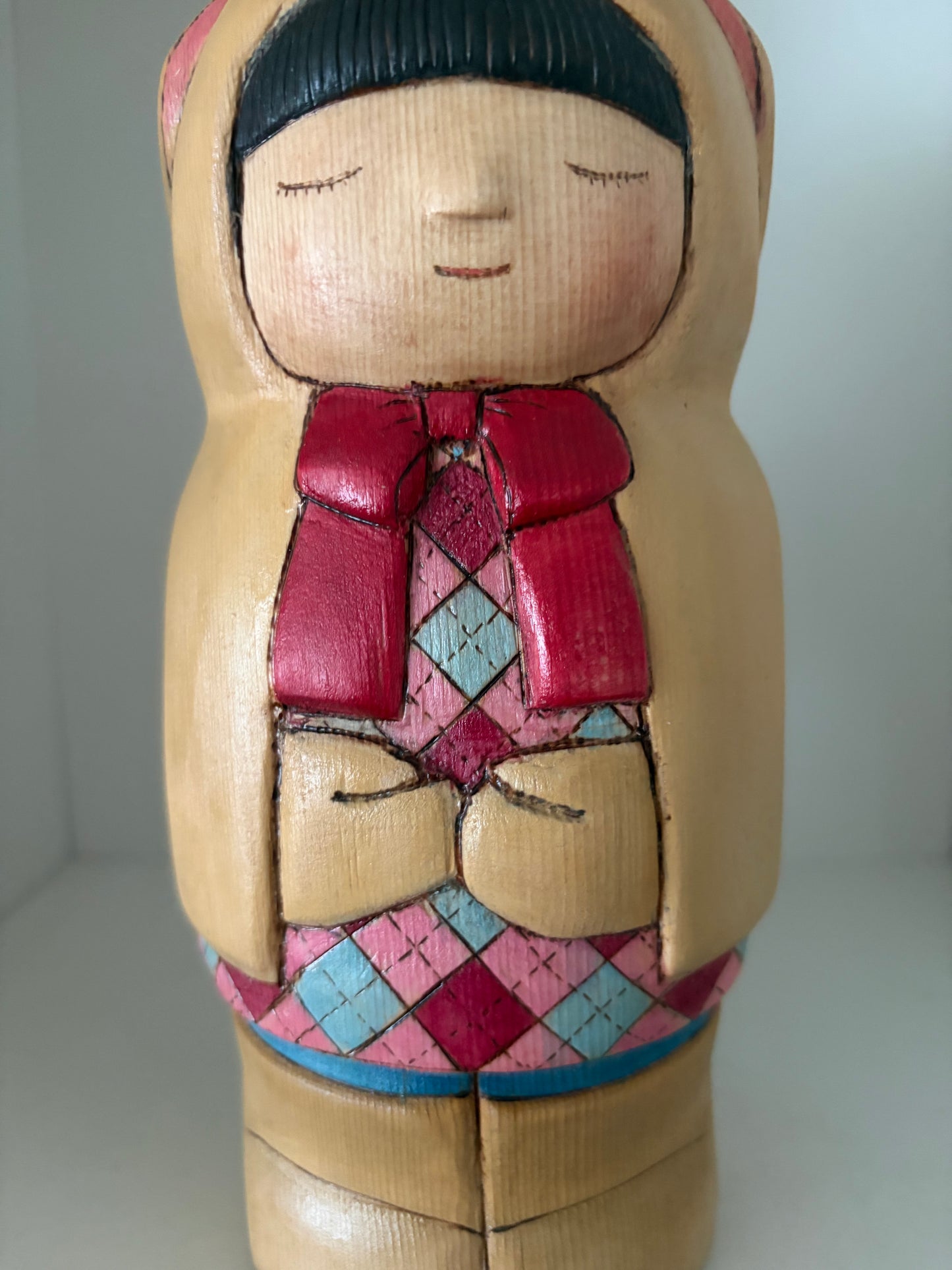 Modern Sosaku kokeshi by Yuko Yamazaki is part of her Easter Series - With box