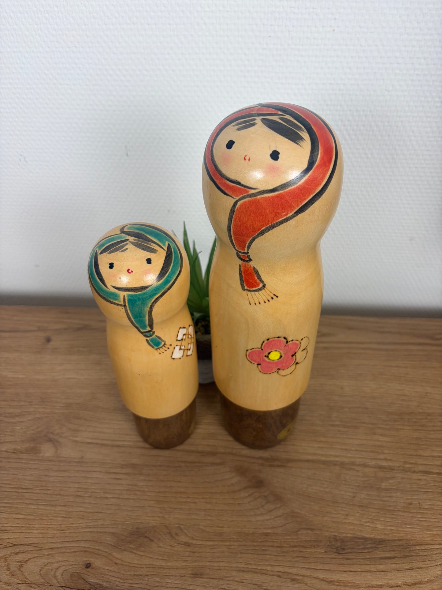 Rare set of Sosaku kokeshi by Kaganuma Masayuki - Mother and child