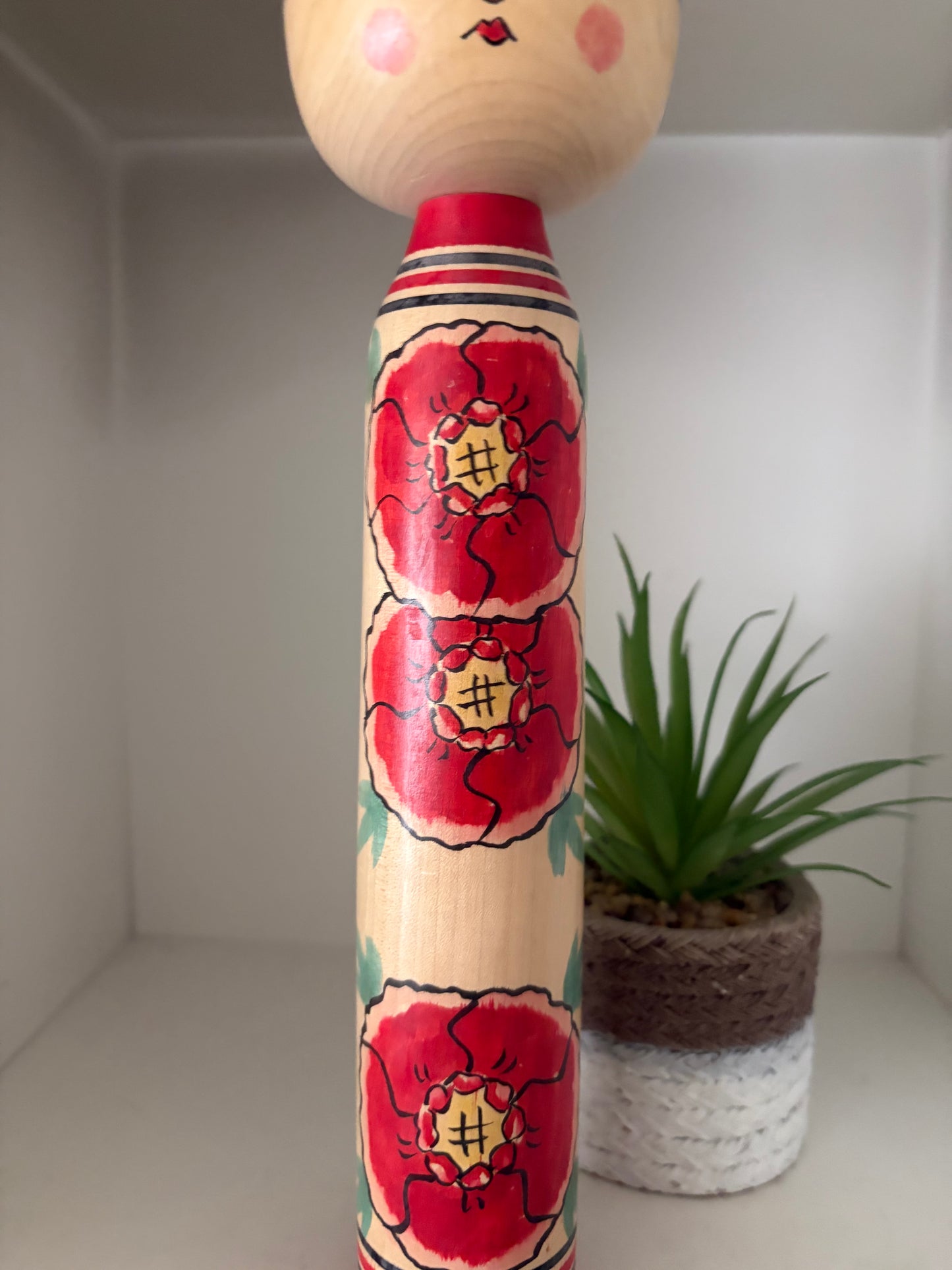 Vintage traditional Nakanosawa “Takobozu” Kokeshi doll by Koji Seya