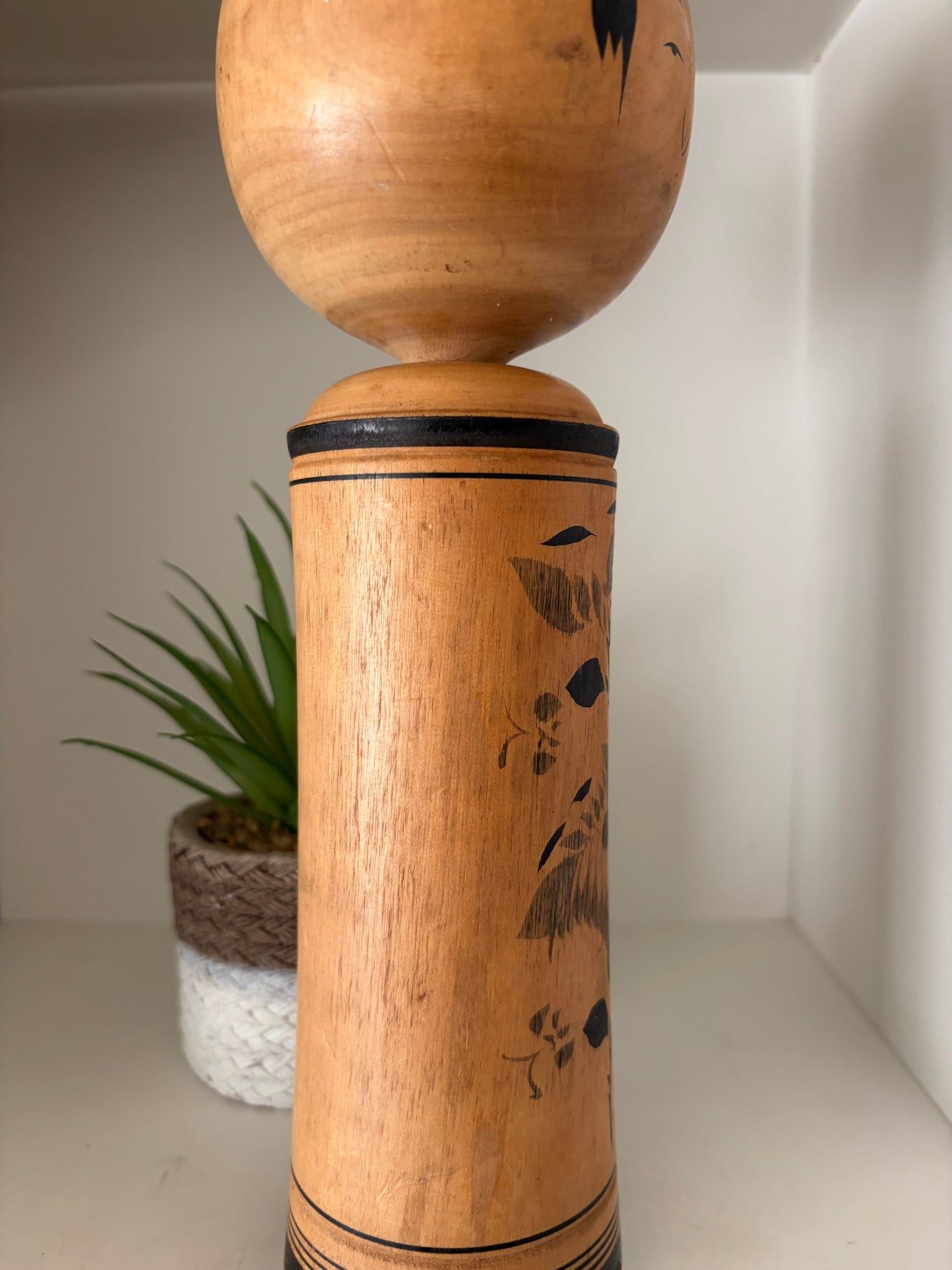 Vintage traditional Monochrome Naruko kokeshi