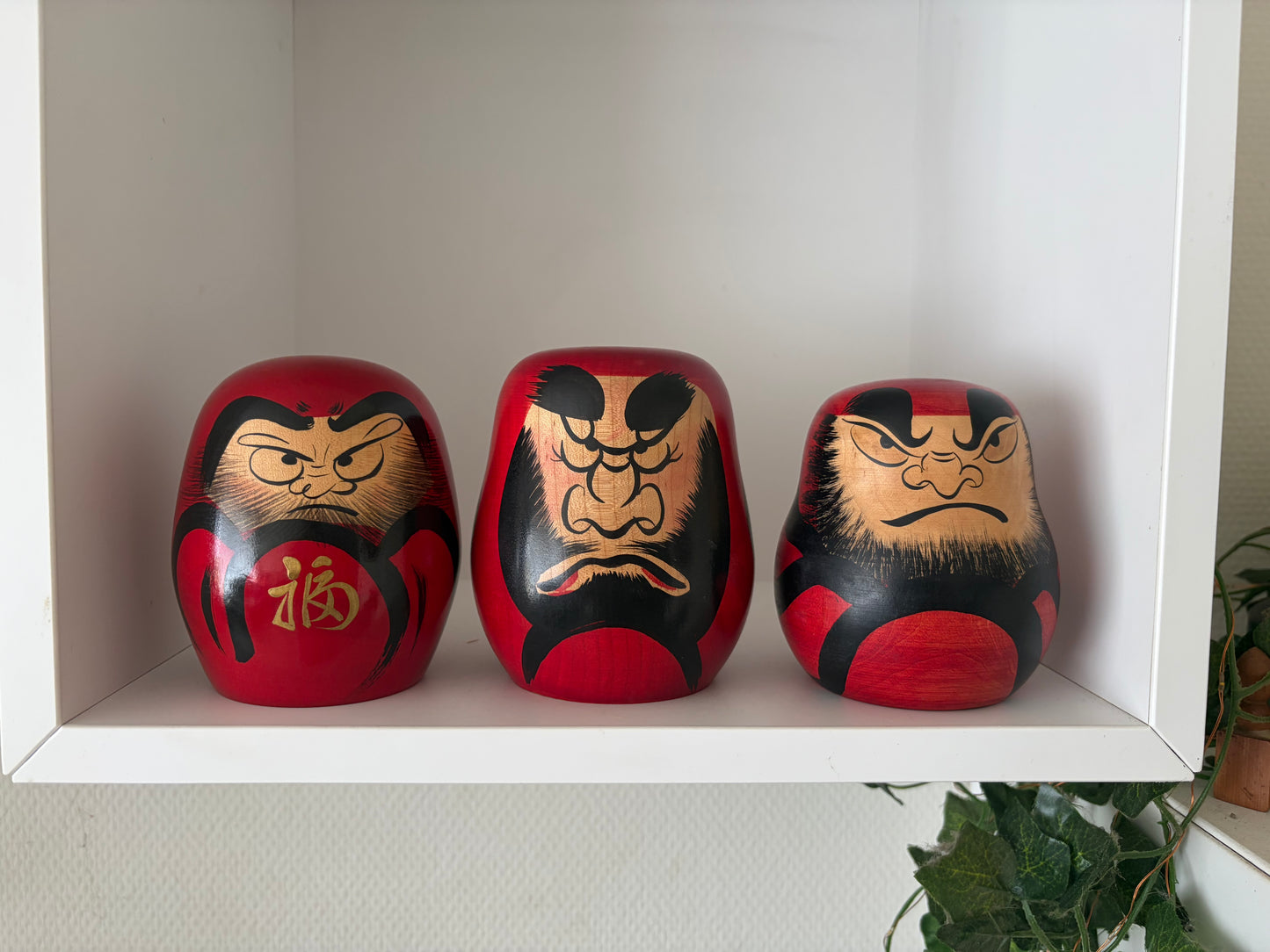 Complete first edition collection of 10 Daruma kokeshi by the Sony Family Club