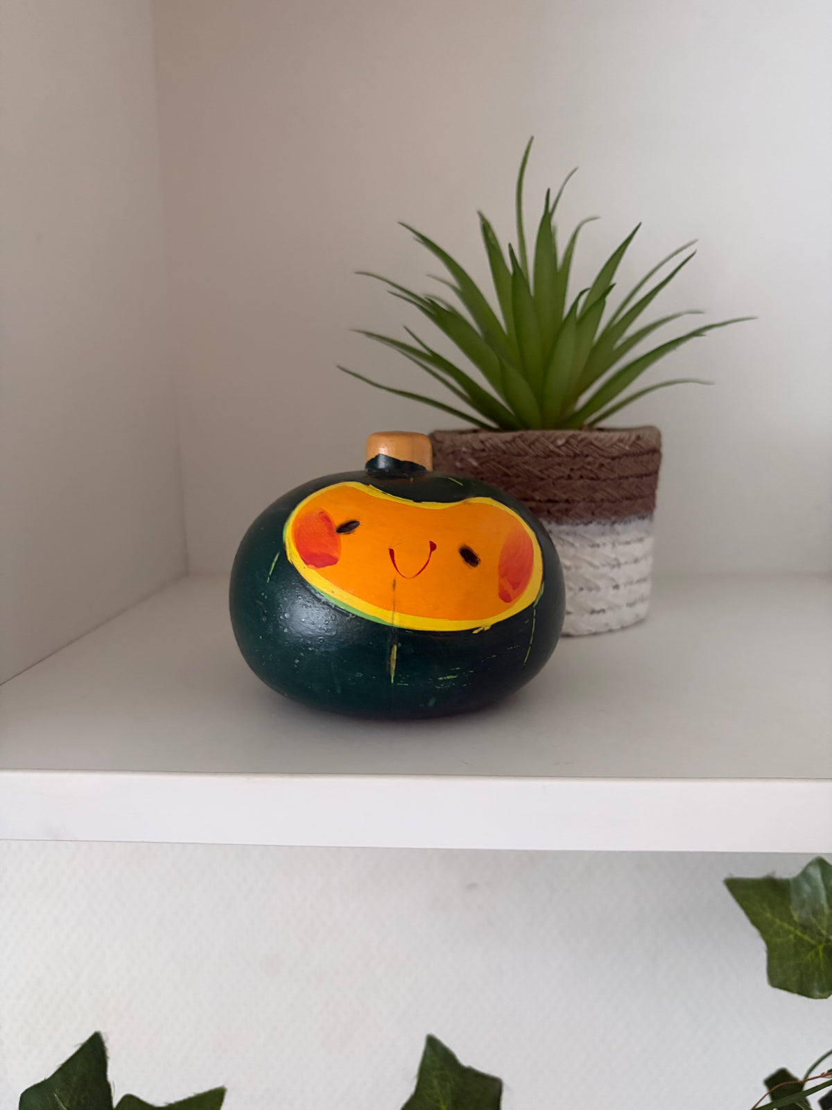 Rare vintage pumpkin kokeshi by Hiroe Fukushima