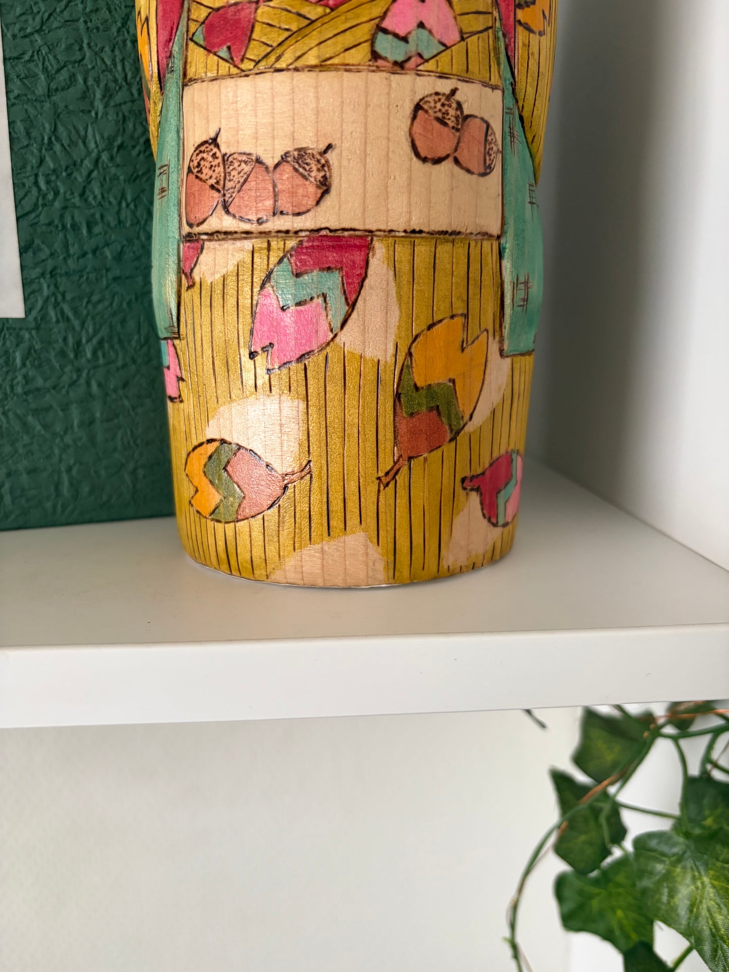 One of a kind kokeshi by Yuko Yamazaki - With box