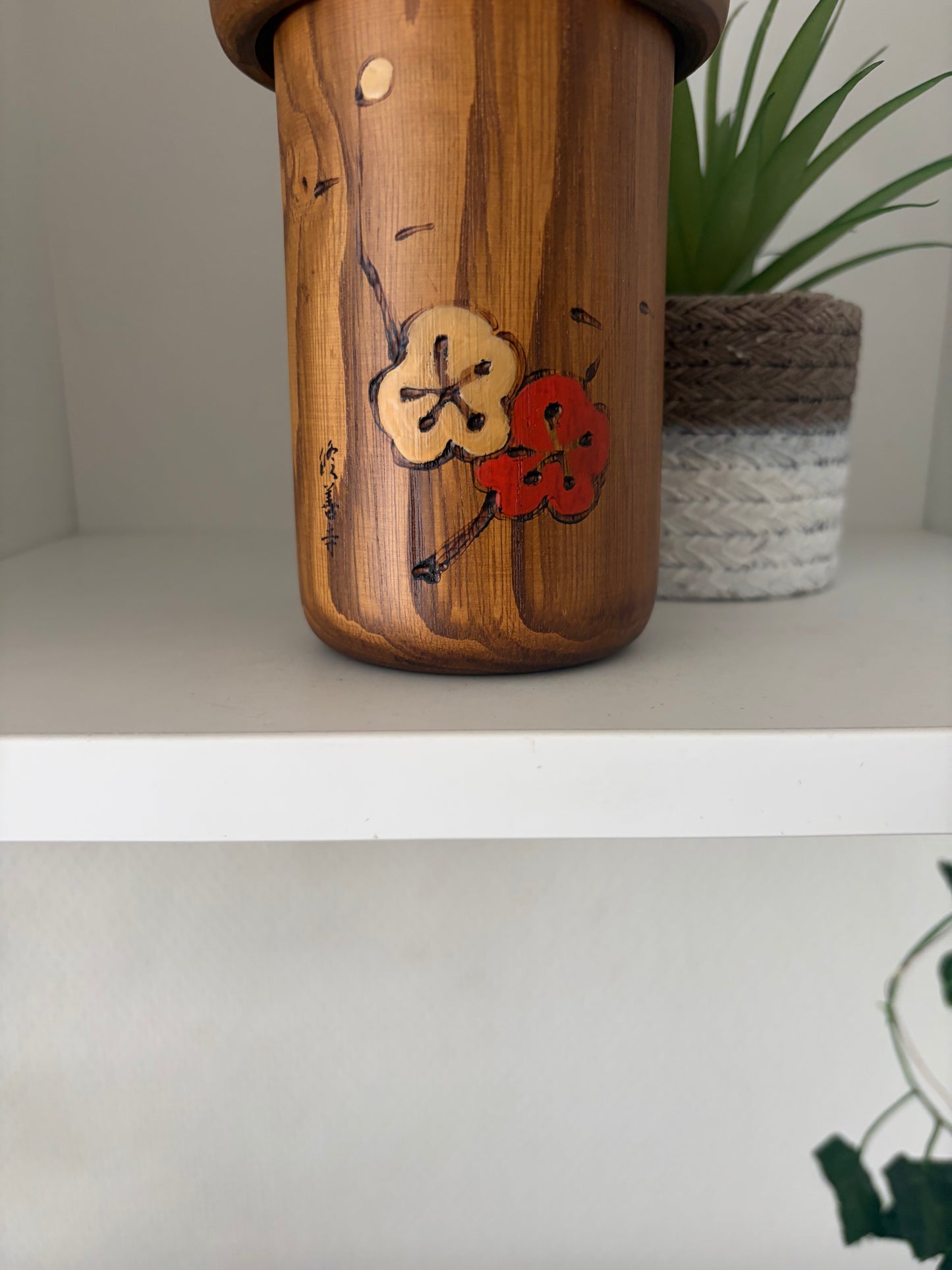 vintage Gumma kokeshi by Usaburo with hidden storage!