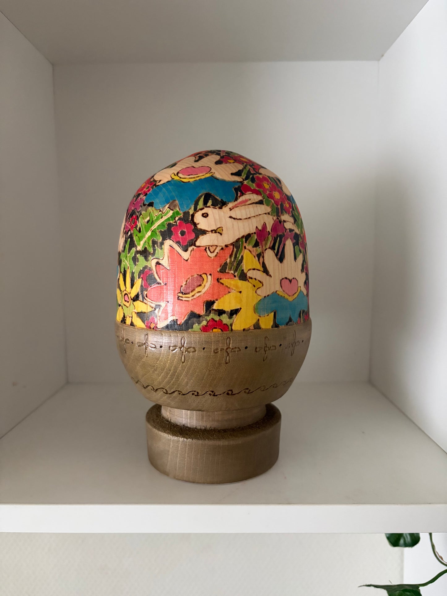 Modern Sosaku kokeshi by Yuko Yamazaki is part of her Easter Series - With box