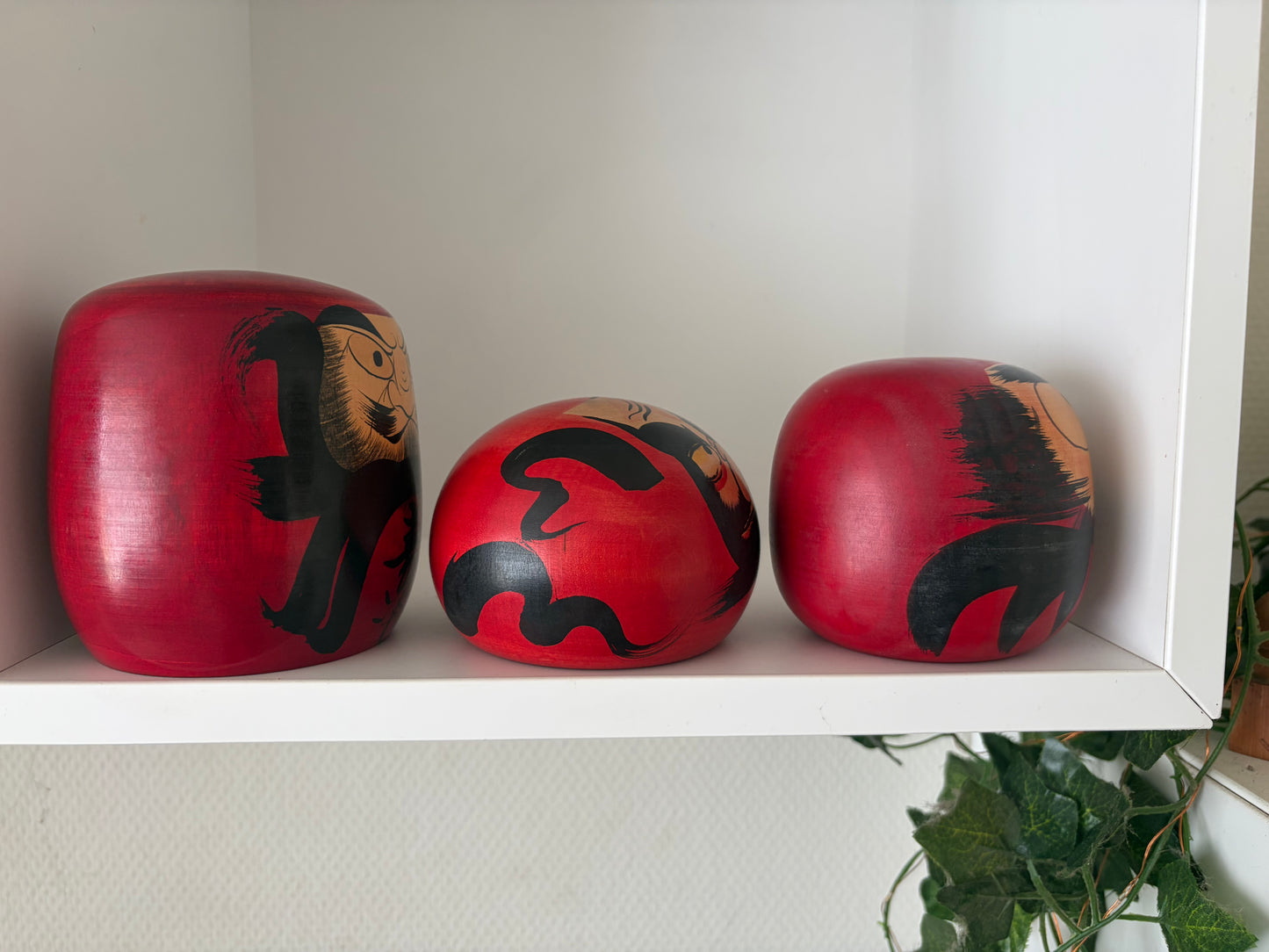 Complete first edition collection of 10 Daruma kokeshi by the Sony Family Club