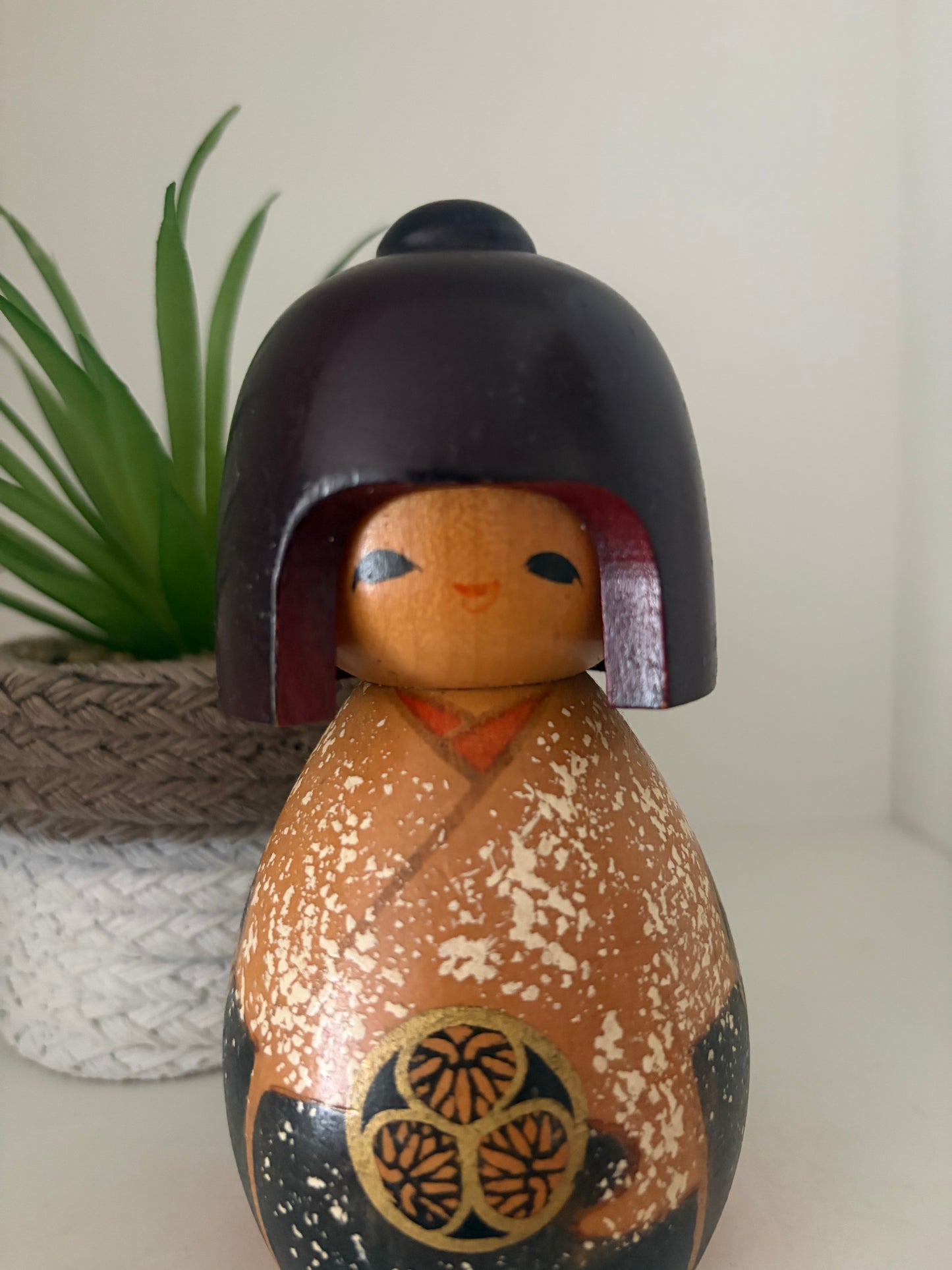 Rare Vintage Sosaku kokeshi by Aoki Ryoka (1931-)