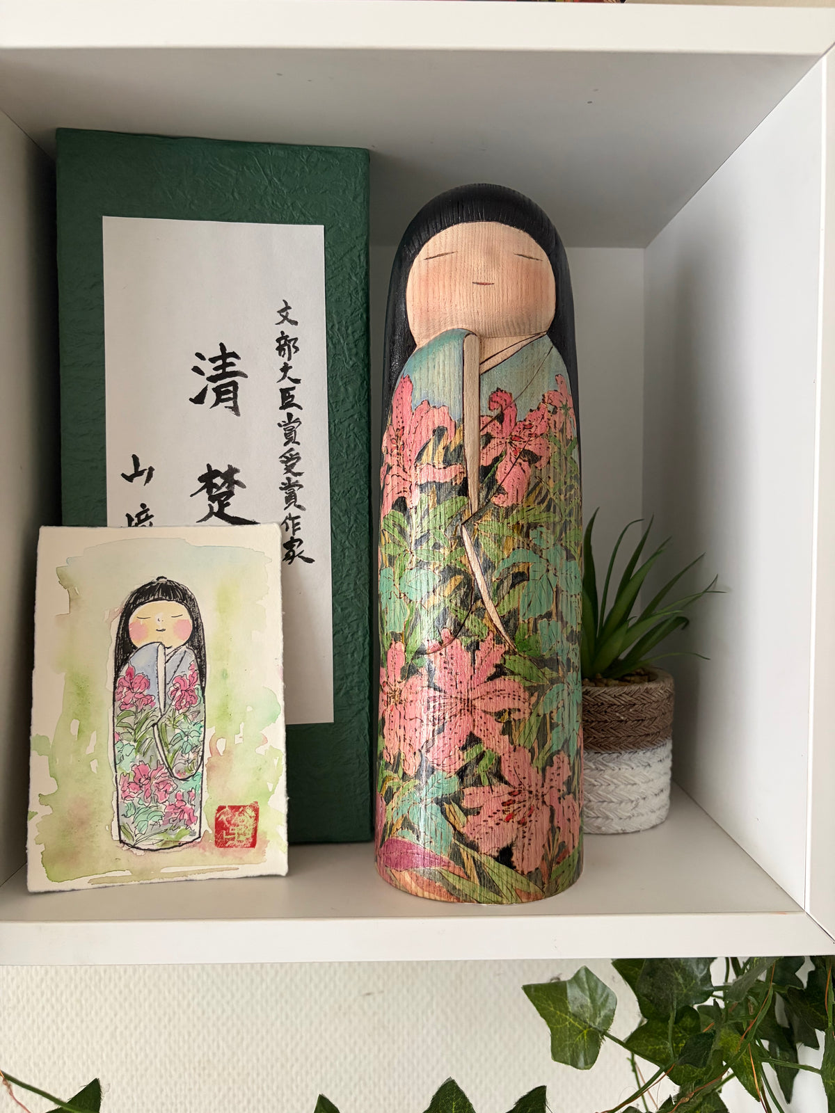 Exclusive one of a kind kokeshi by Yuko Yamazaki