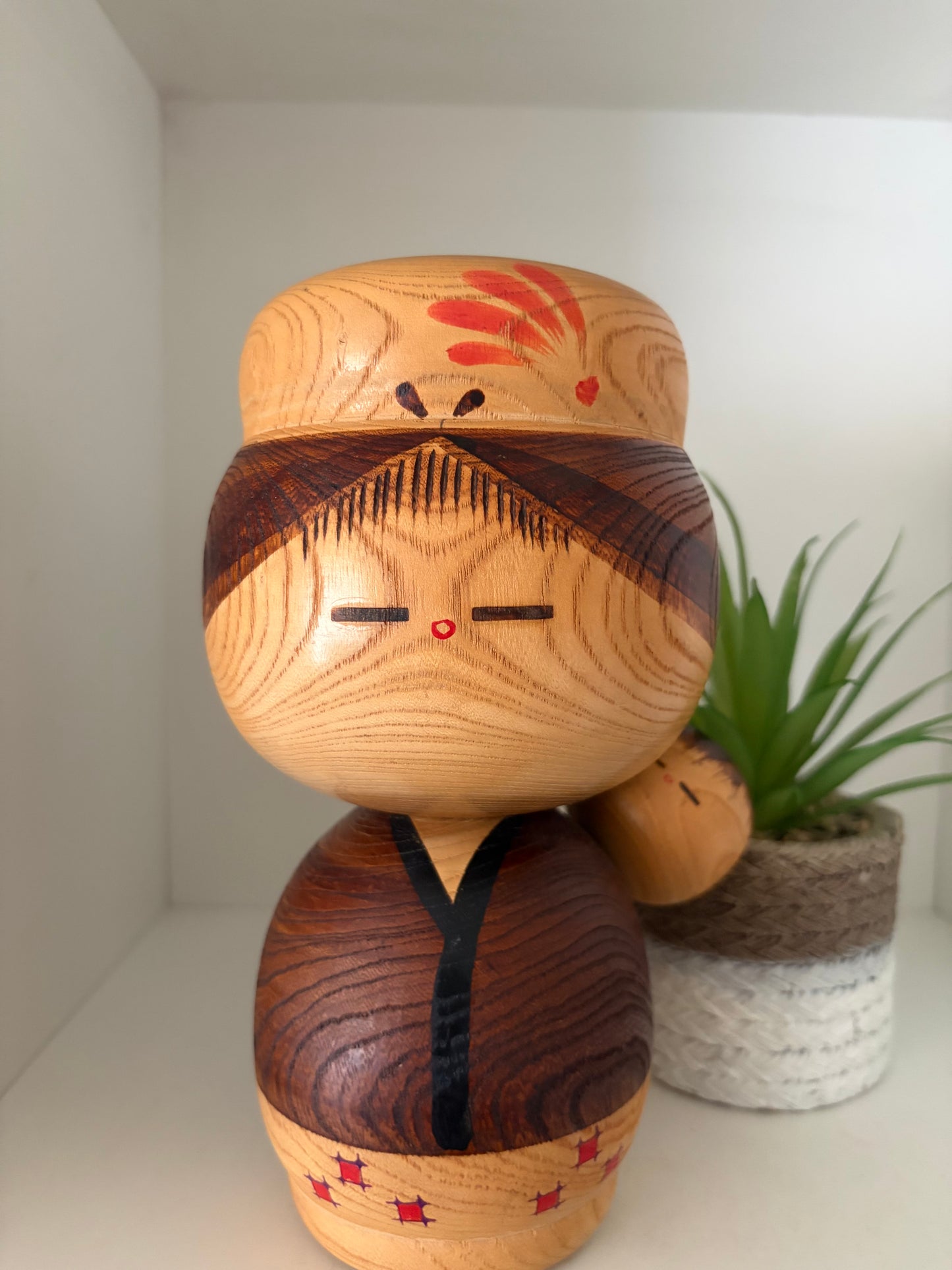 Rare Vintage chunky Mother and child kokeshi by Iwasaki Nobue