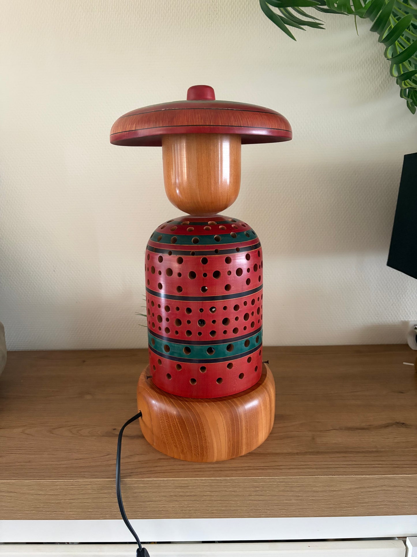 Exclusive one of kind Tsuchiyu kokeshi lamp by Yukinori Chennoh!