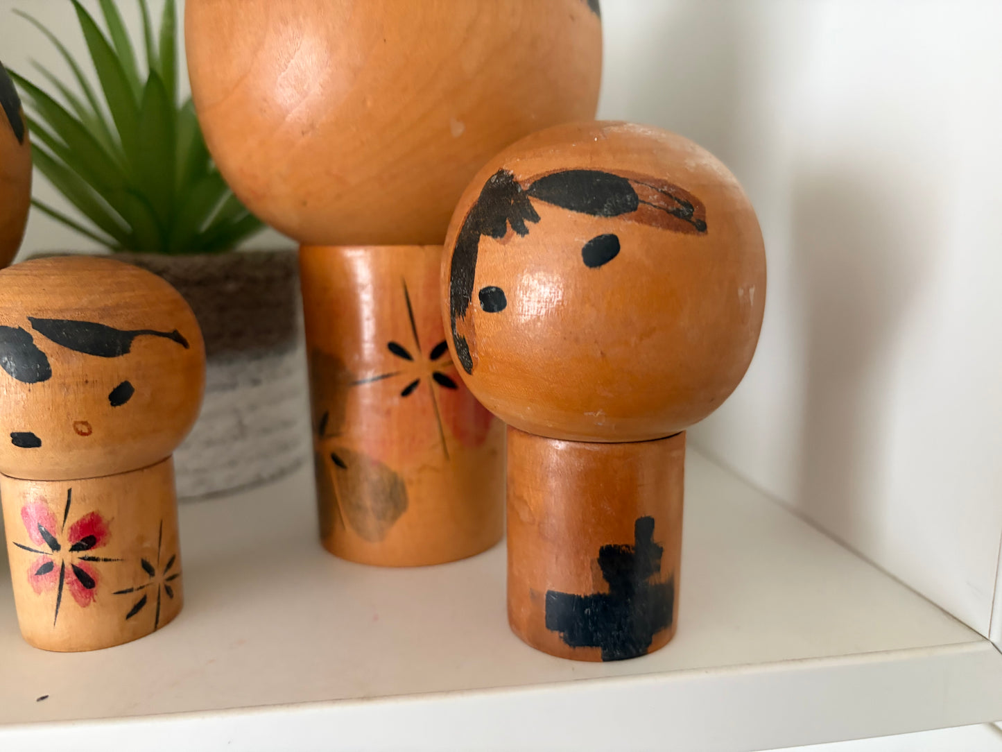 Rare Vintage set off two Creative Kokeshi by renowned artisan Ikuyoshi Yokozuka