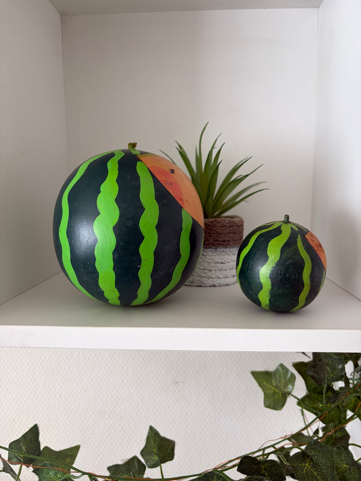Rare vintage set watermelons kokeshi by Hiroe Fukushima