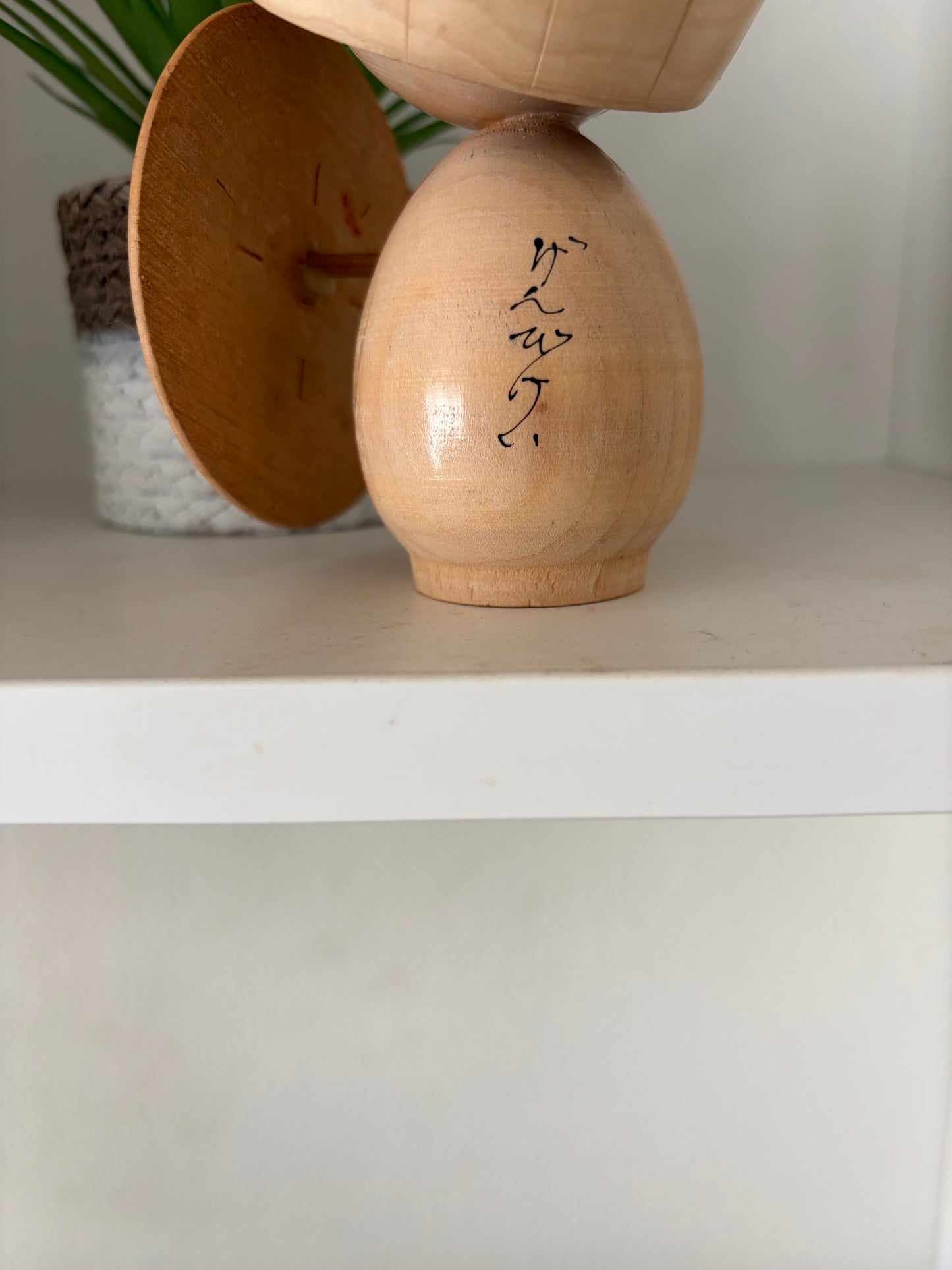 Cute vintage Sosaku kokeshi by Waichi with umbrella