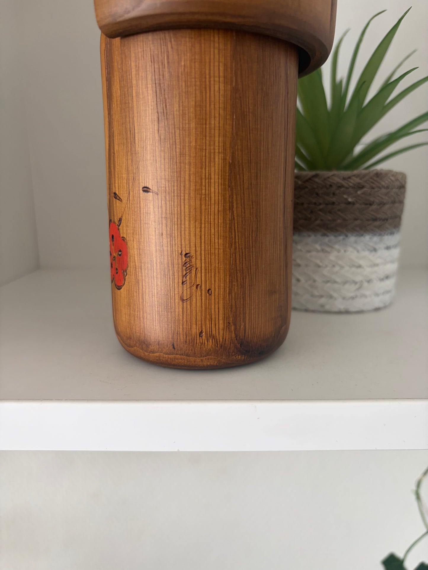 vintage Gumma kokeshi by Usaburo with hidden storage!
