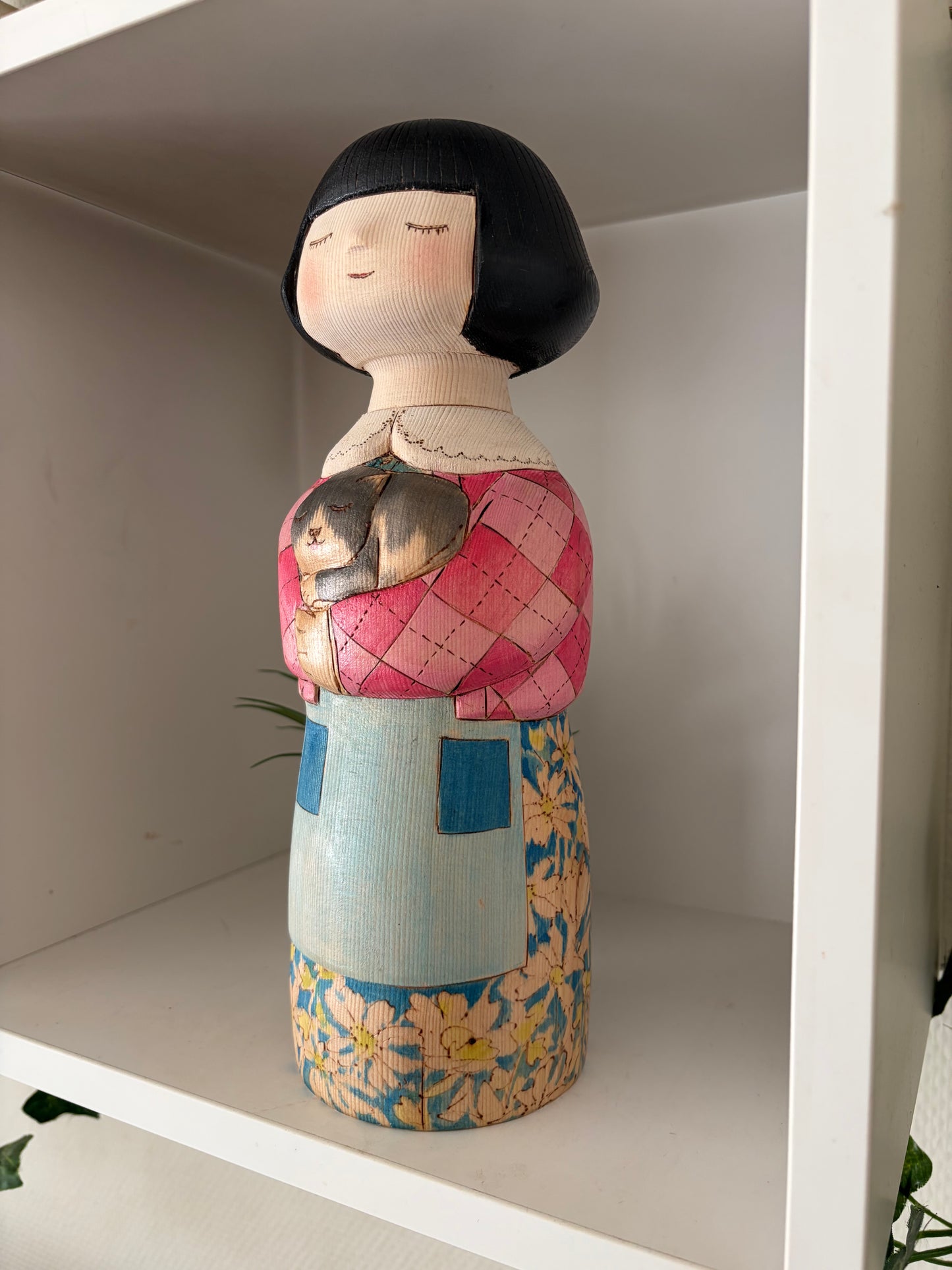 Unique Modern Sosaku kokeshi by Yuko Yamazaki - With box