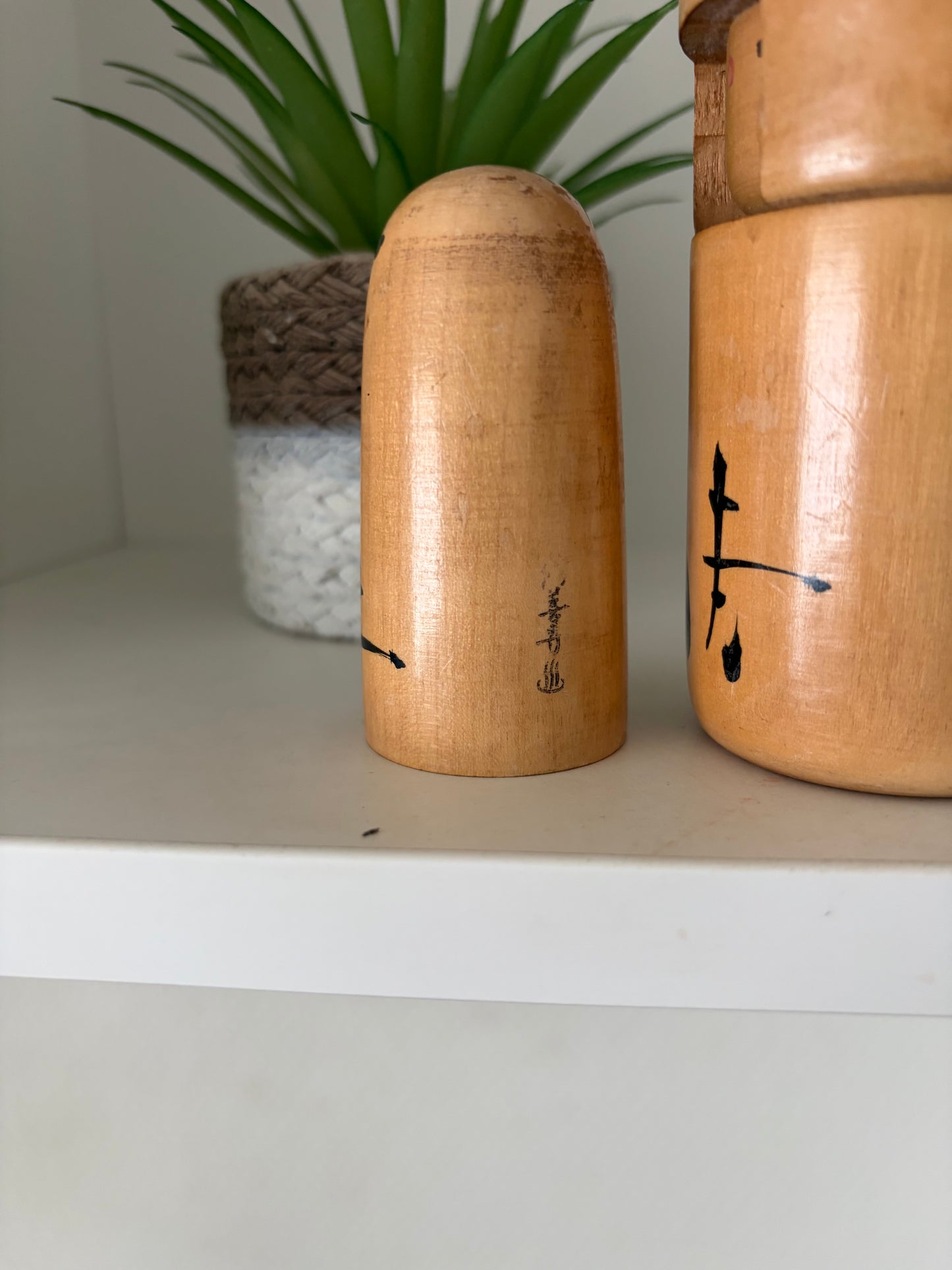 Rare Vintage set off two Creative Kokeshi by renowned artisan Ikuyoshi Yokozuka