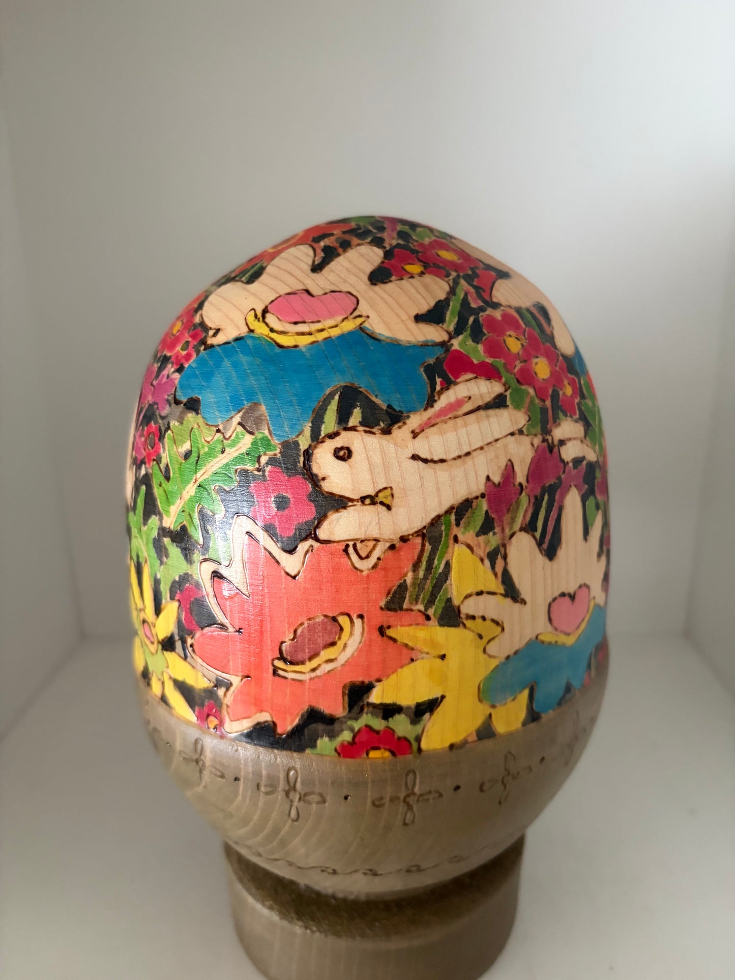 Modern Sosaku kokeshi by Yuko Yamazaki is part of her Easter Series - With box