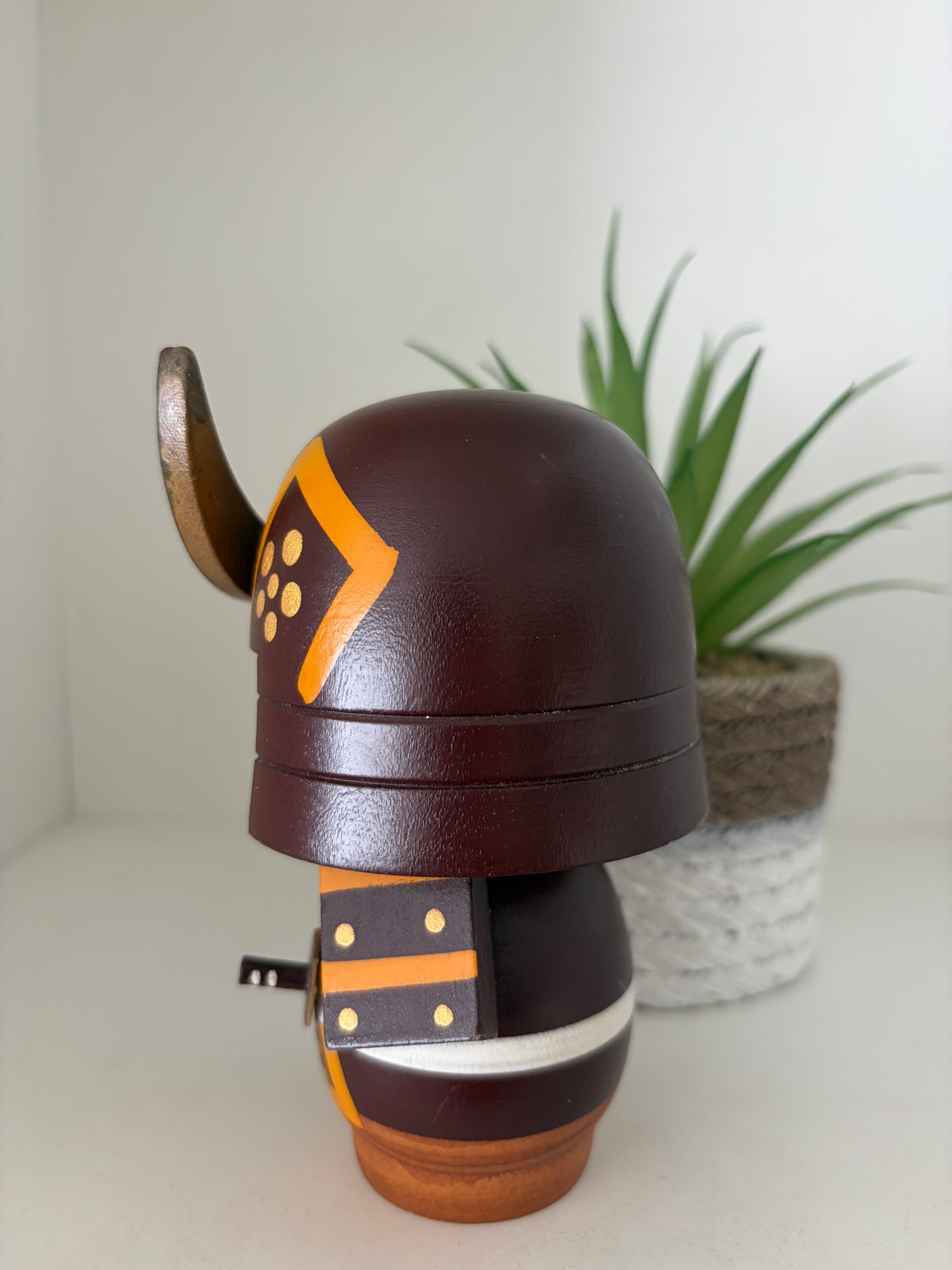 Lovely vintage Samurai kokeshi by Sato Soichi