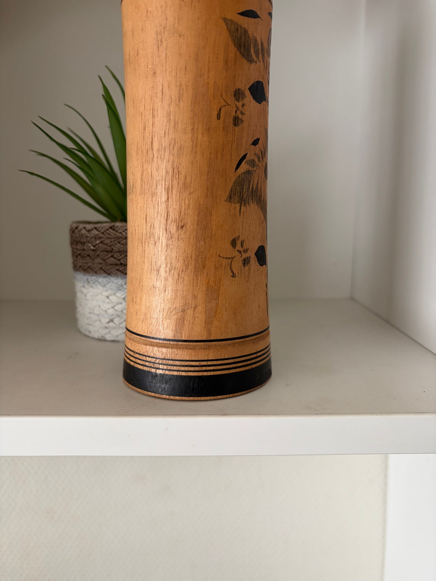 Vintage traditional Monochrome Naruko kokeshi