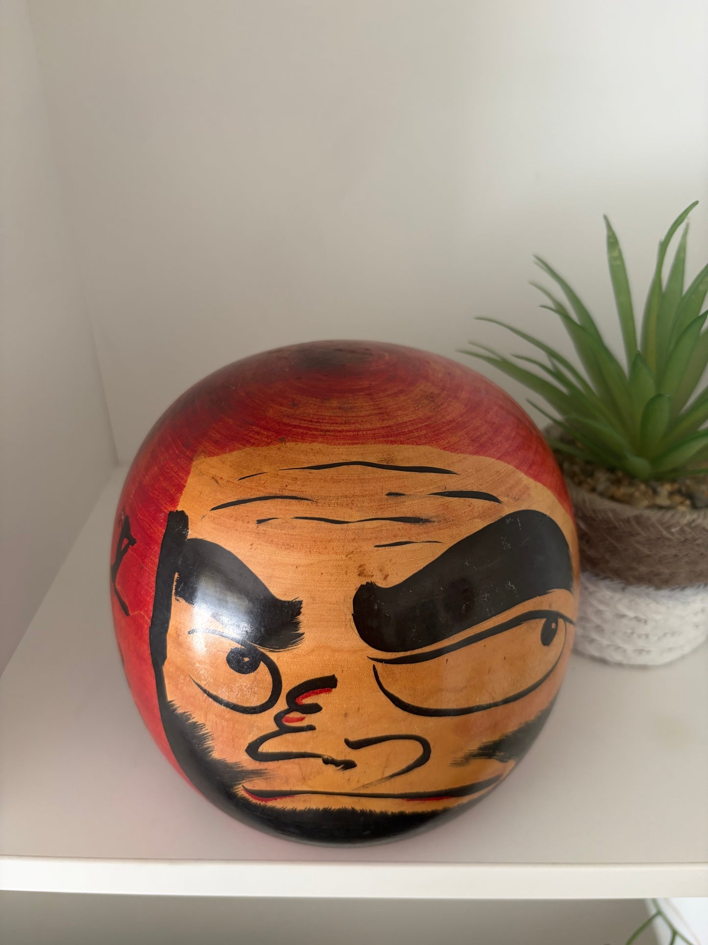 Big massive vintage Daruma kokeshi by Shogo Shinkai