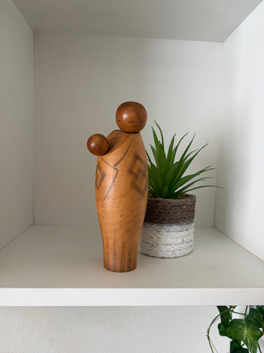 Vintage Sosaku kokeshi - Mother and Child