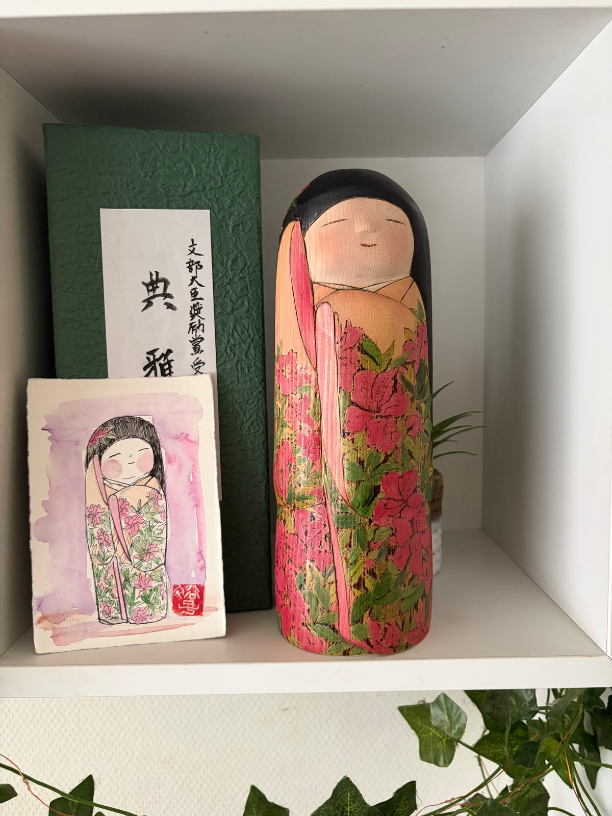Exclusive one of a kind kokeshi by Yuko Yamazaki