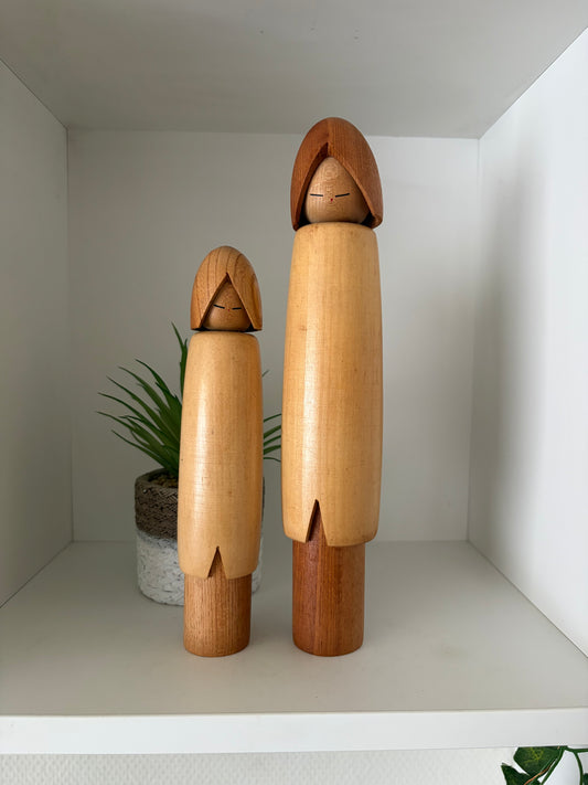 Rare Vintage set creative kokeshi by Shozan Shido (1932-1995)