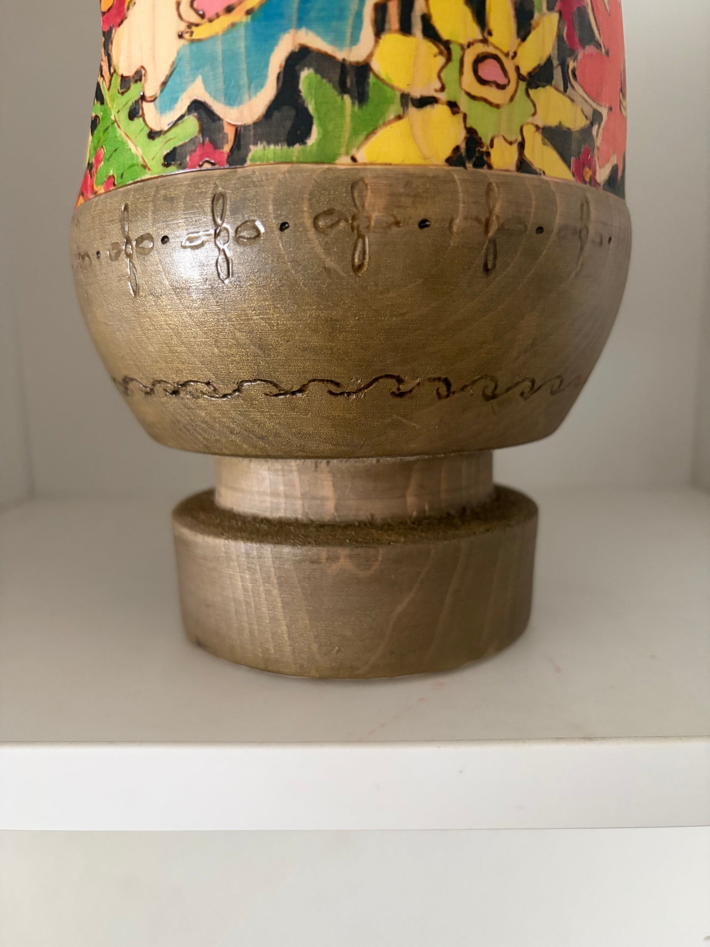 Modern Sosaku kokeshi by Yuko Yamazaki is part of her Easter Series - With box