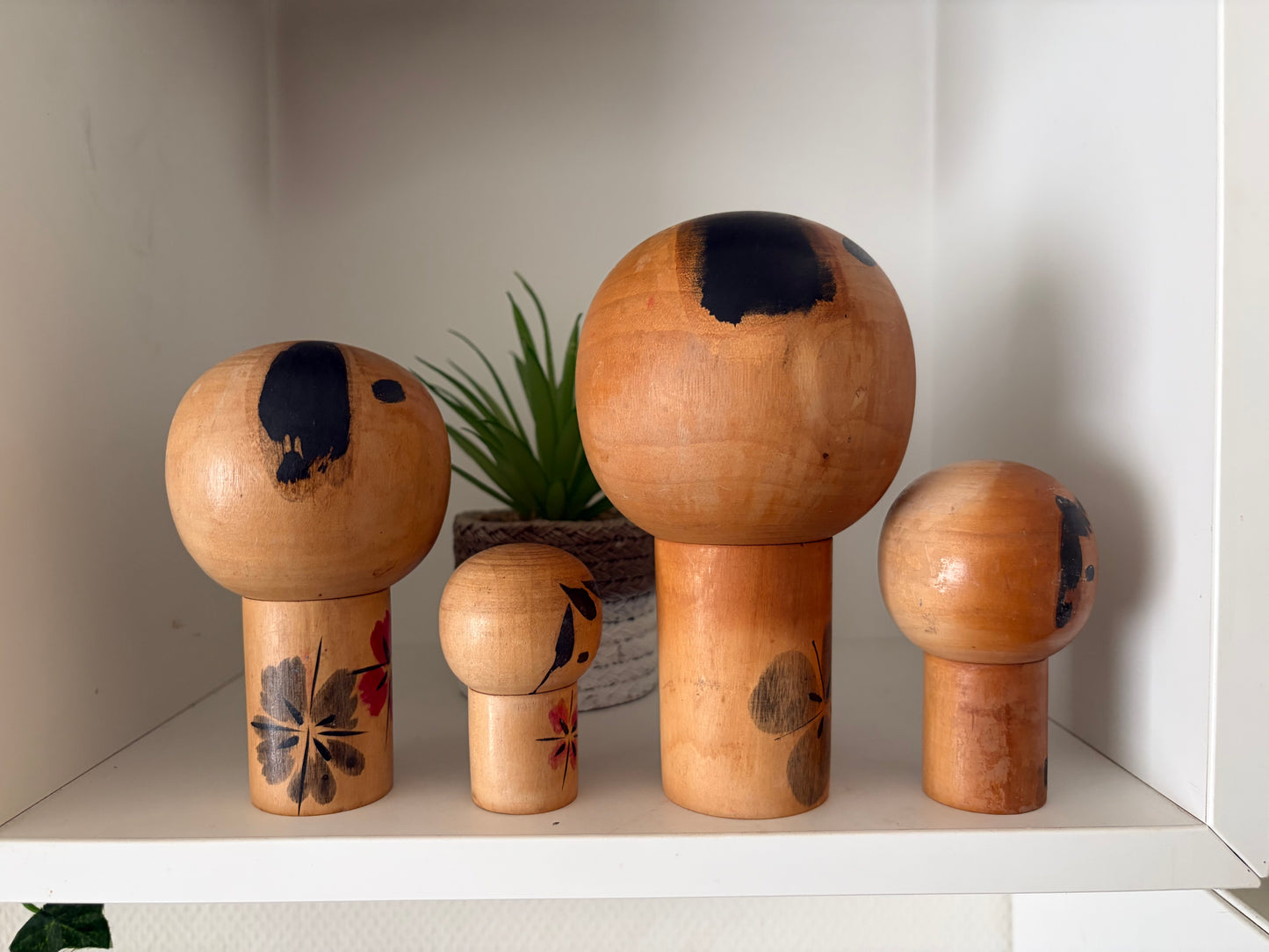 Rare Vintage set off two Creative Kokeshi by renowned artisan Ikuyoshi Yokozuka