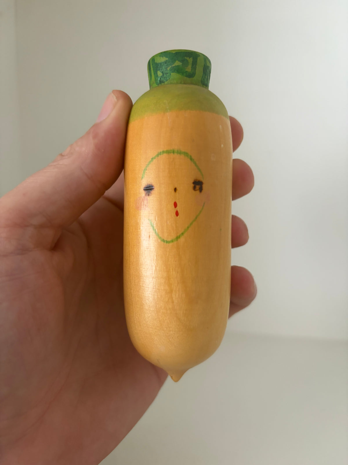 Rare vintage mix of vegetables kokeshi by Hiroe Fukushima