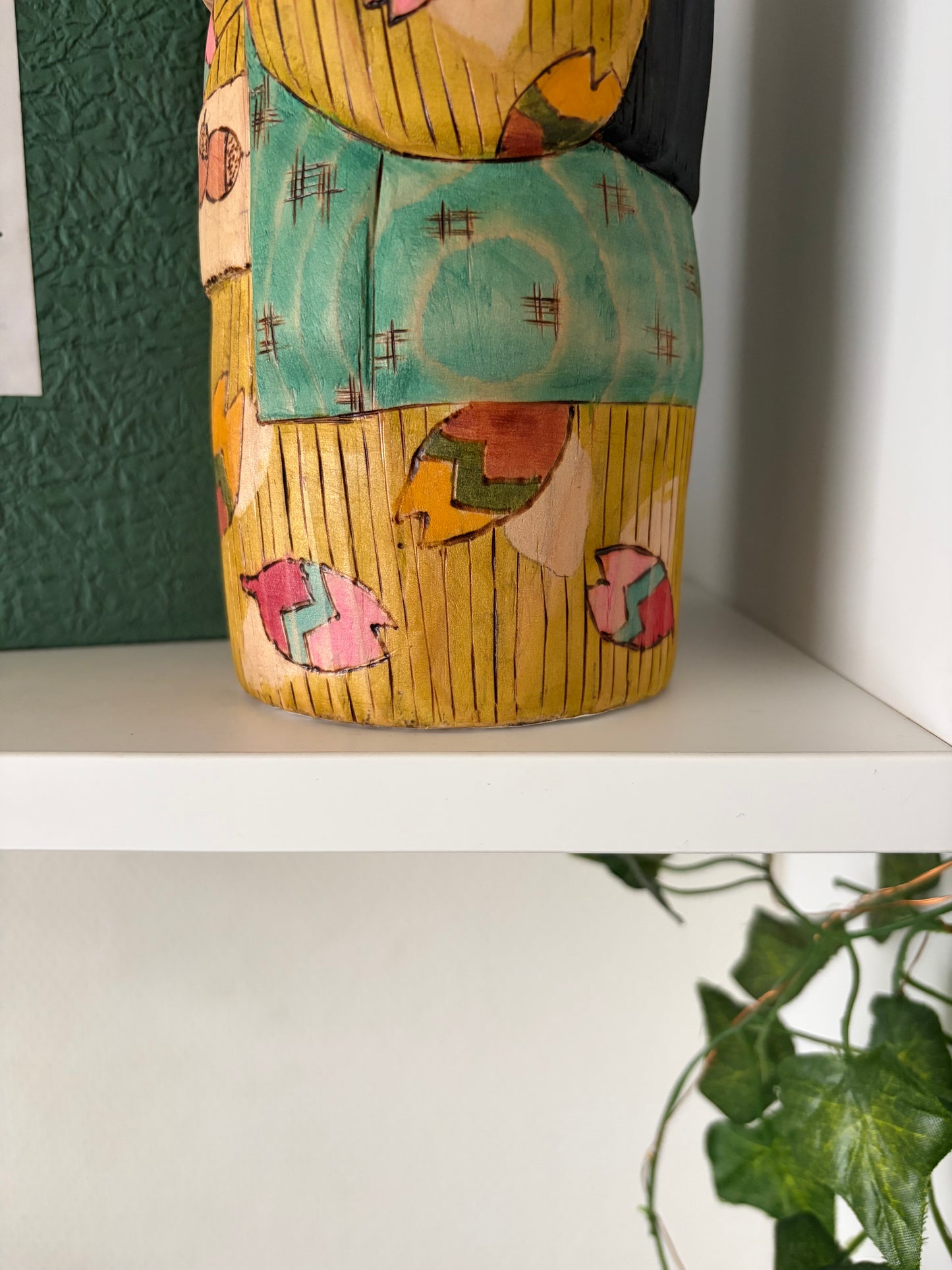 One of a kind kokeshi by Yuko Yamazaki - With box