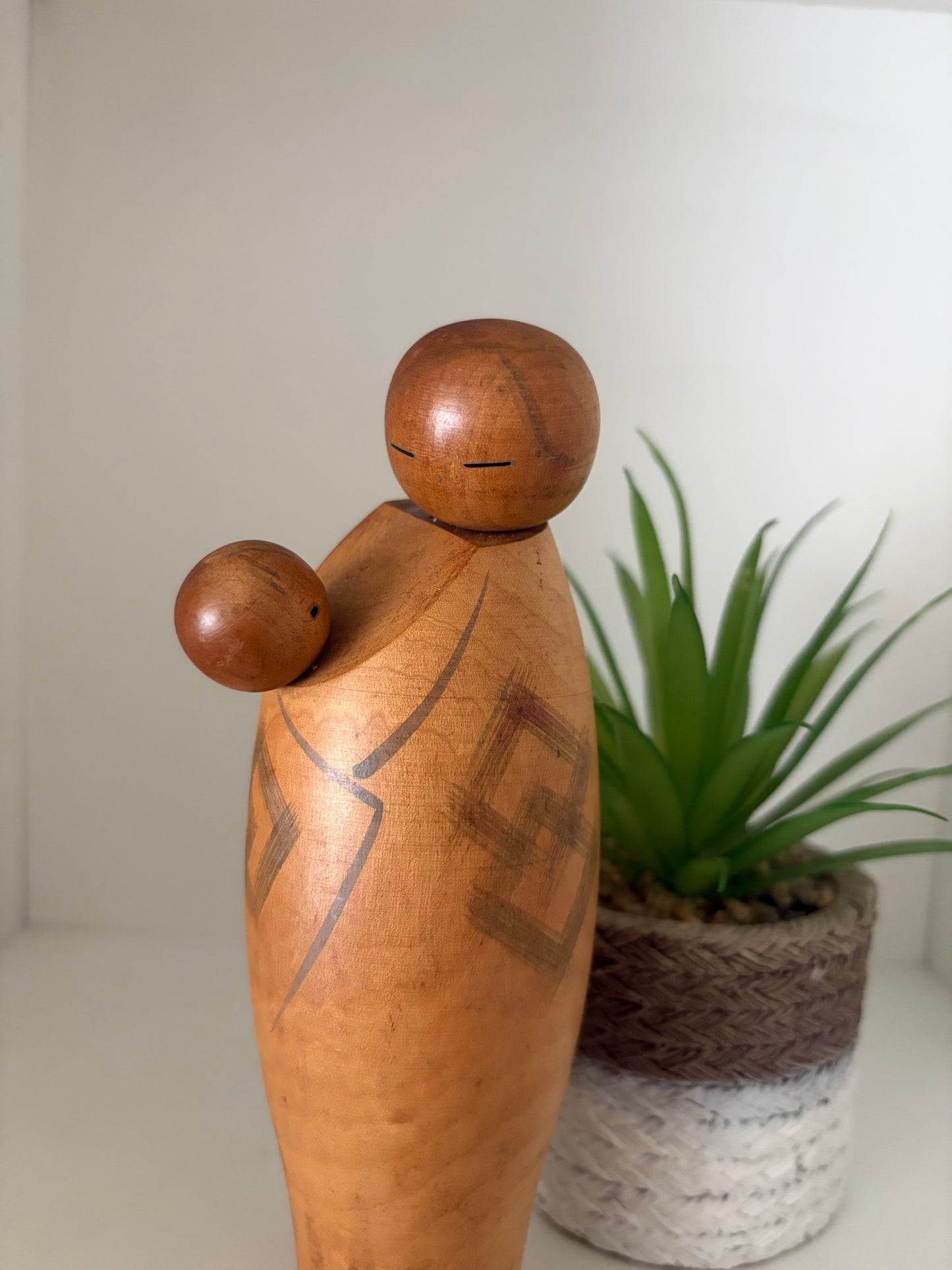 Vintage Sosaku kokeshi - Mother and Child