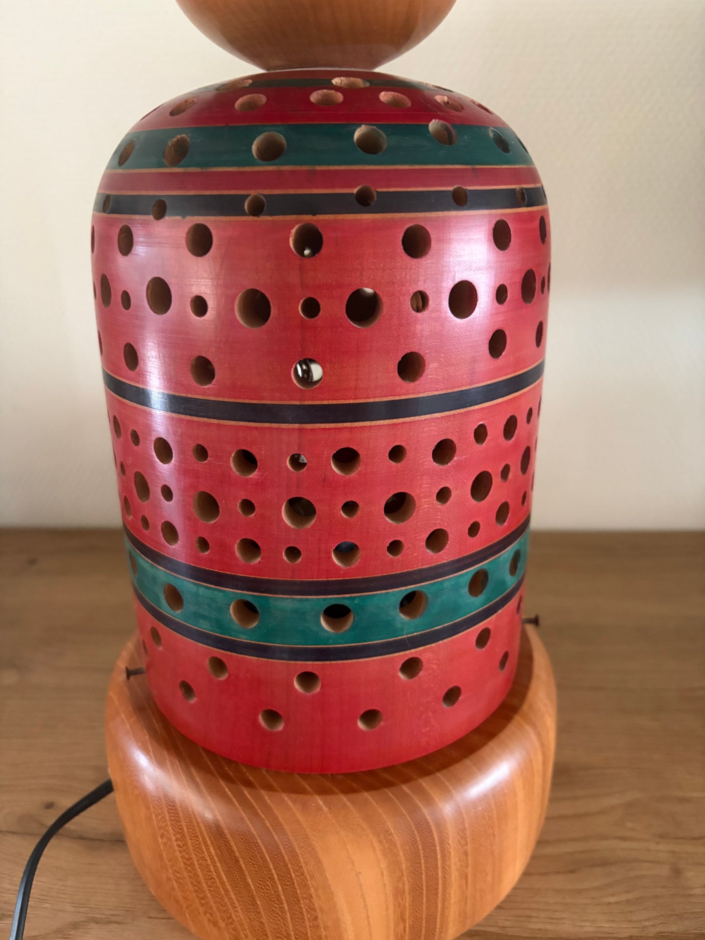 Exclusive one of kind Tsuchiyu kokeshi lamp by Yukinori Chennoh!