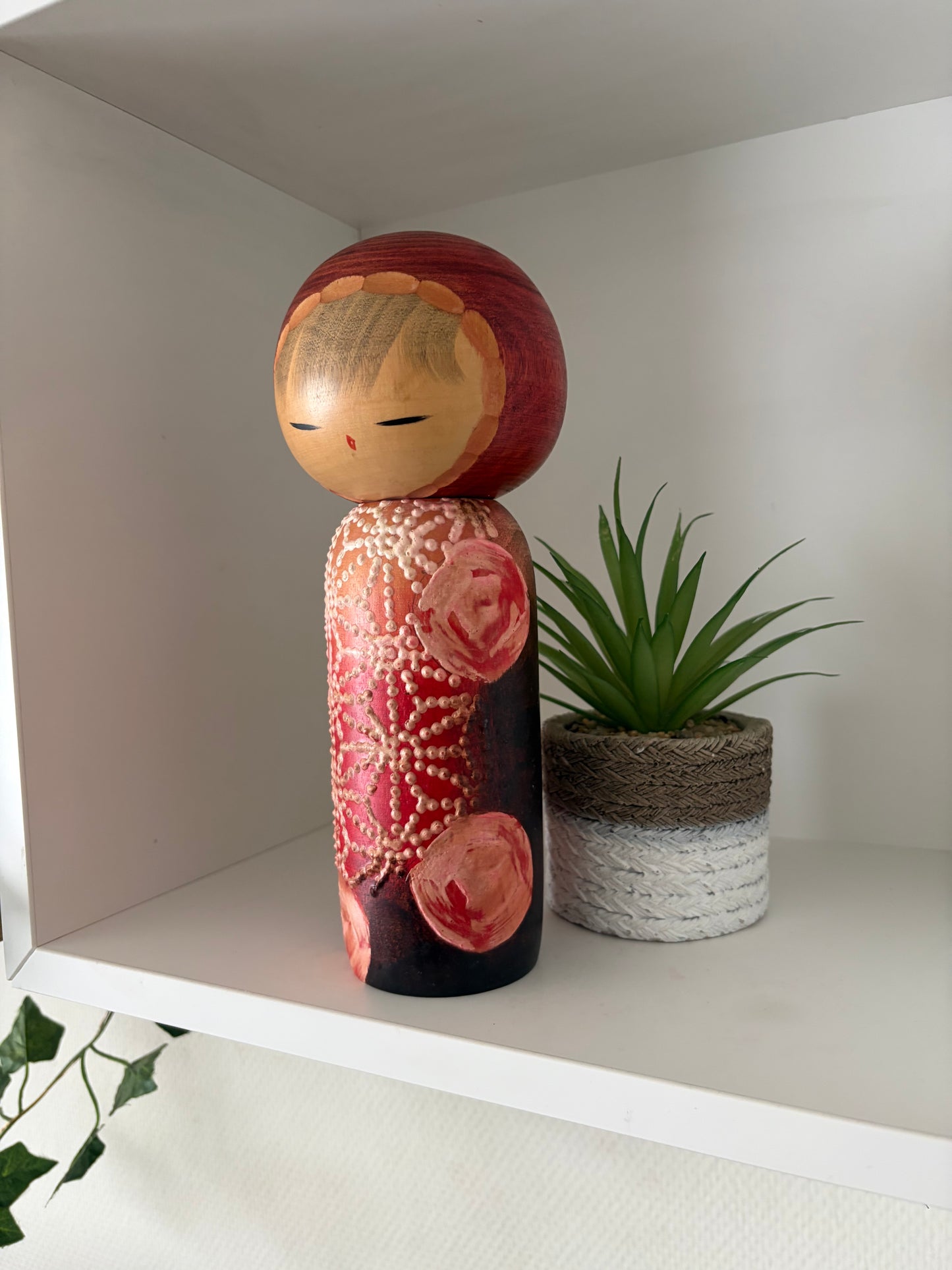 Vintage Sosaku Kokeshi entitled “Kanako - Flower Girl” by Watanabe Masao (1917-2007)