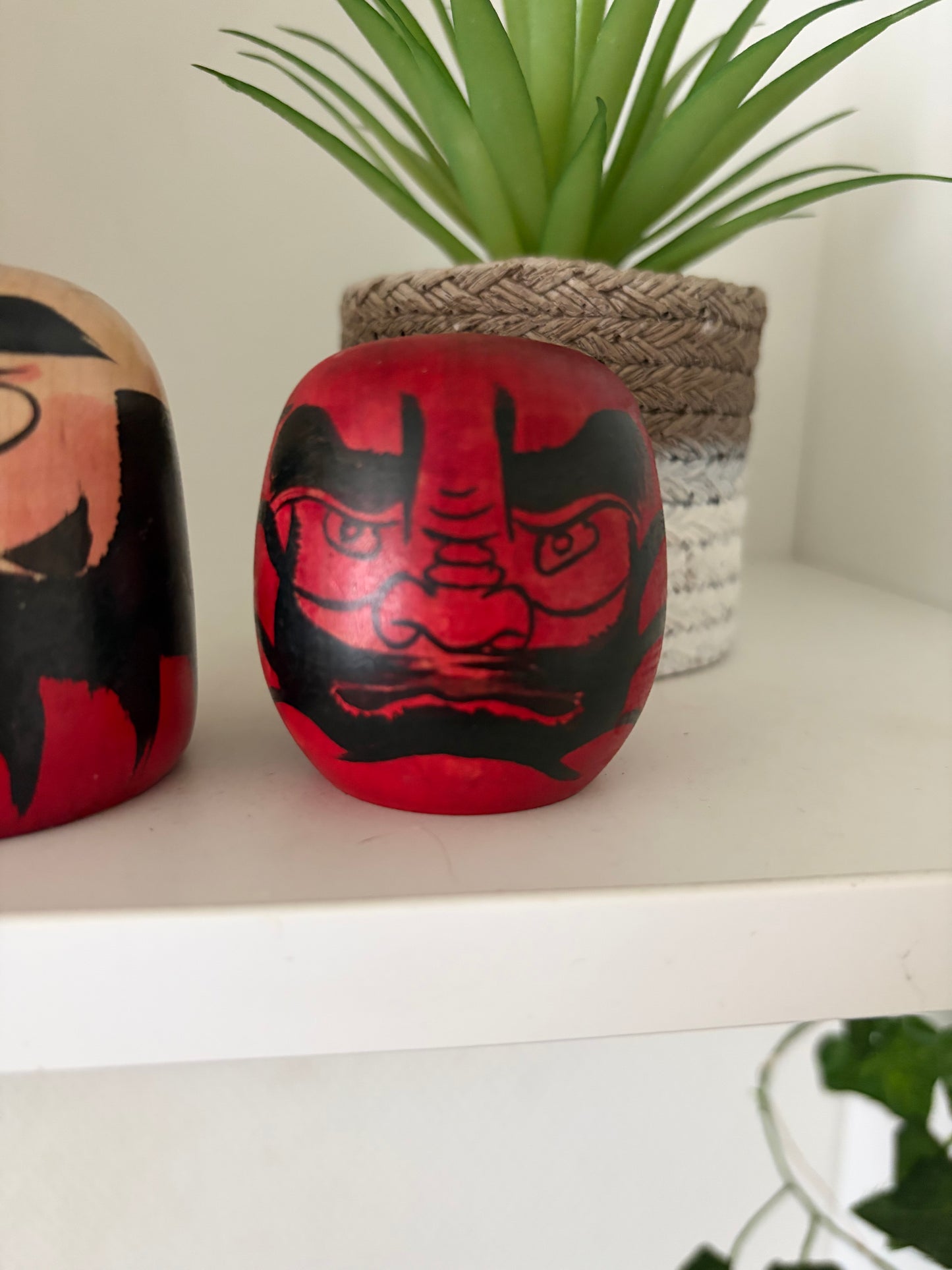 Set of 2 vintage Daruma kokeshi.