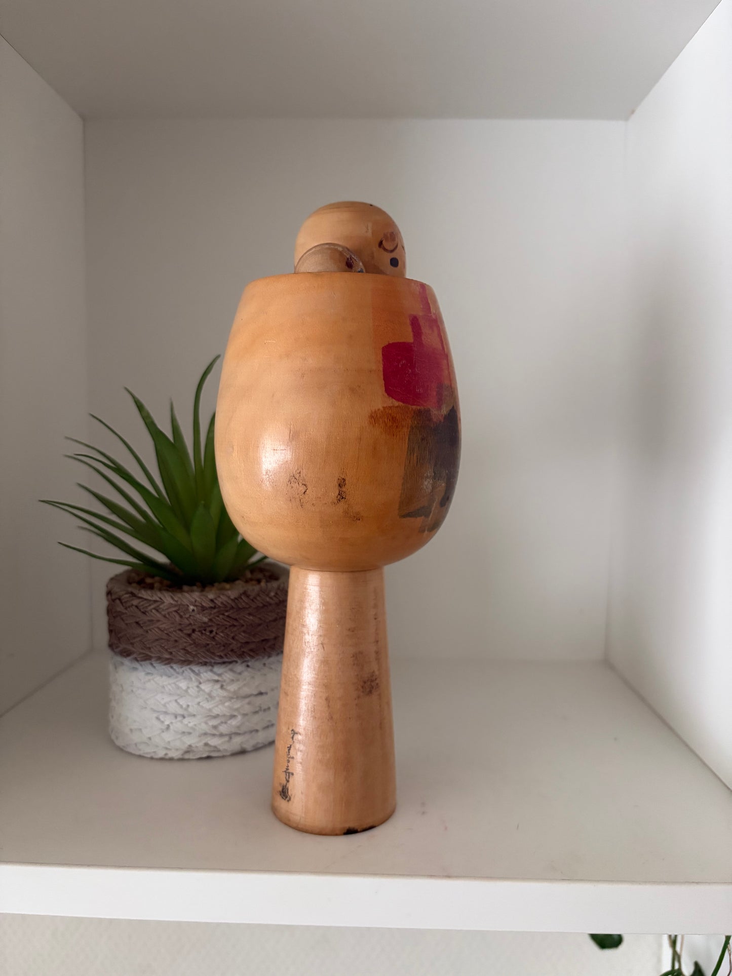 Rare Vintage Creative Kokeshi by renowned artisan Ikuyoshi Yokozuka - Mother and child