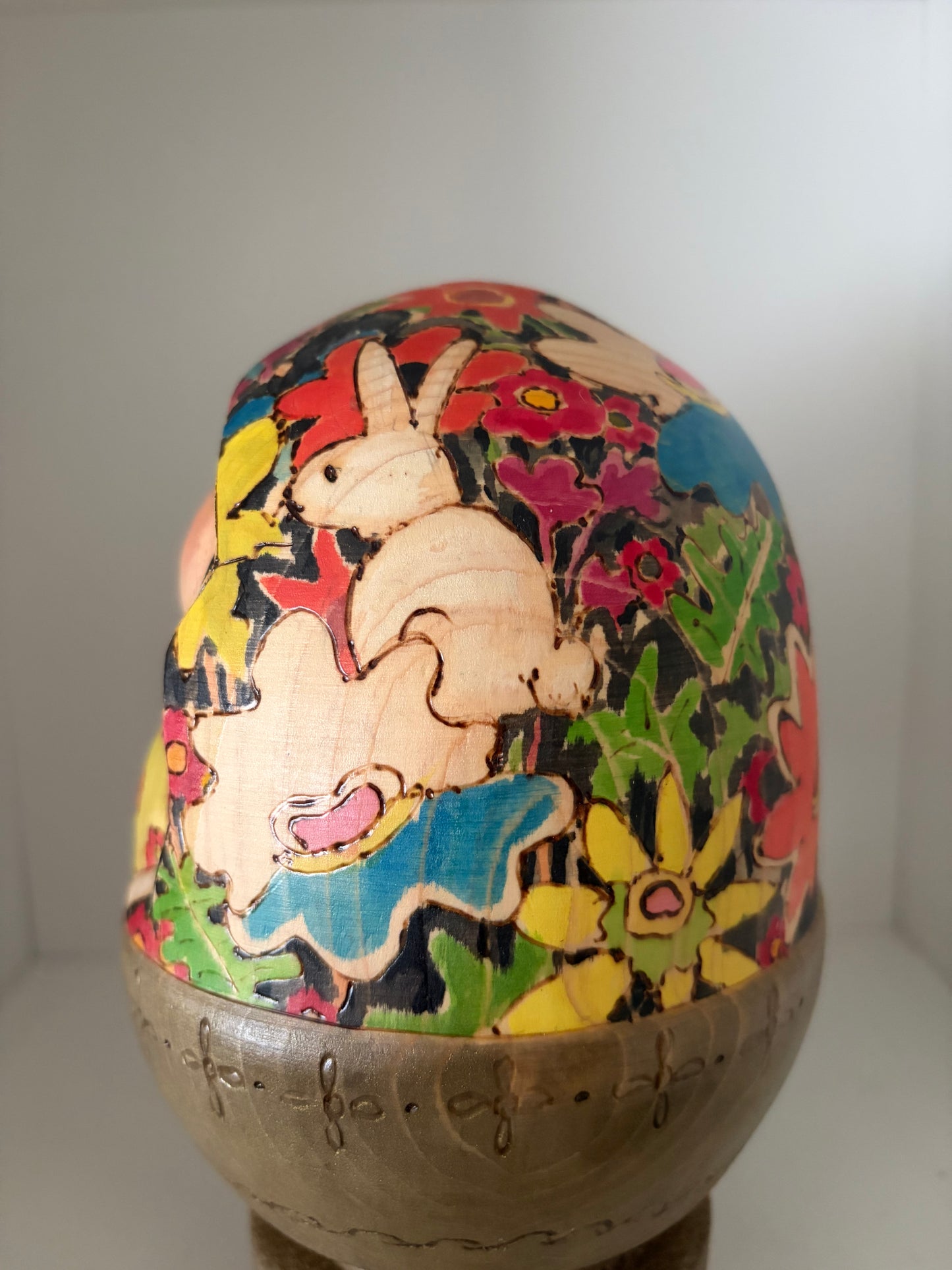 Modern Sosaku kokeshi by Yuko Yamazaki is part of her Easter Series - With box