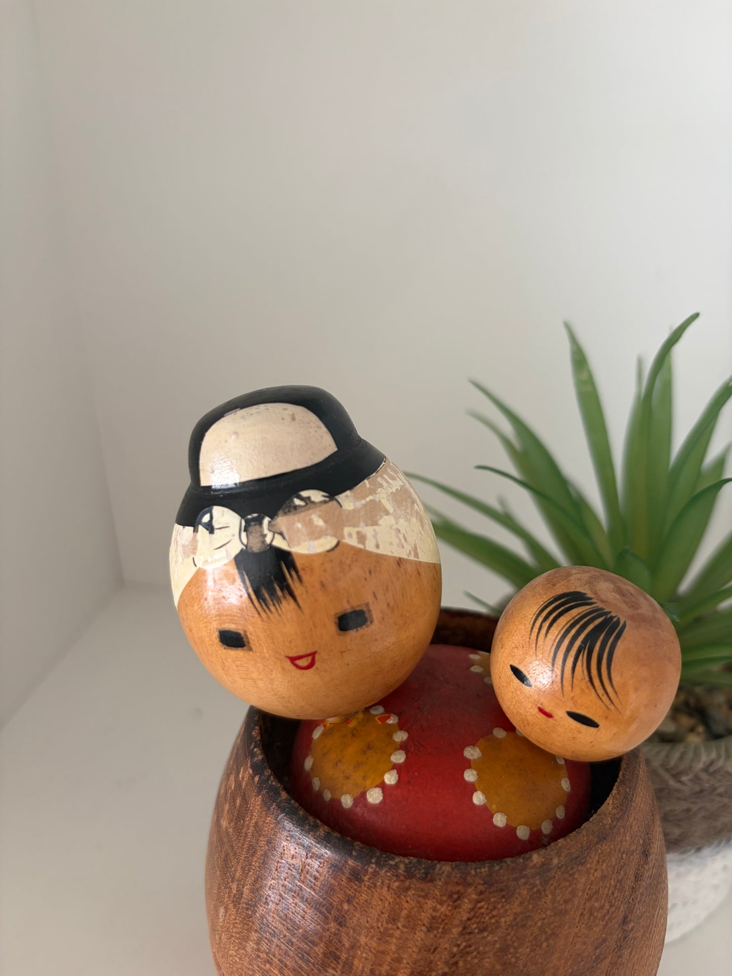 Vintage Sosaku kokeshi Mother and child