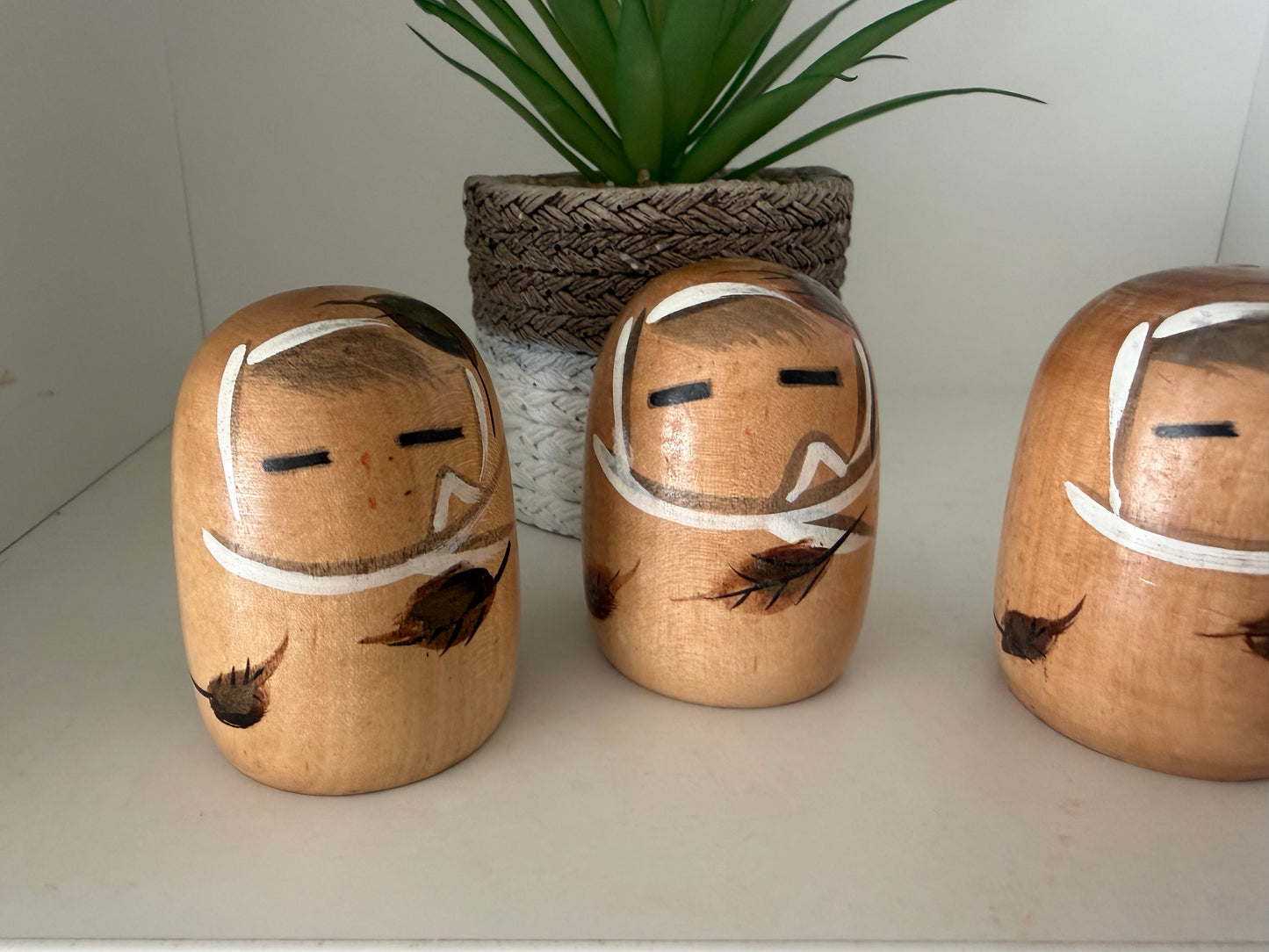 Vintage set Sosaku kokeshi by Kato Masami (1925-)