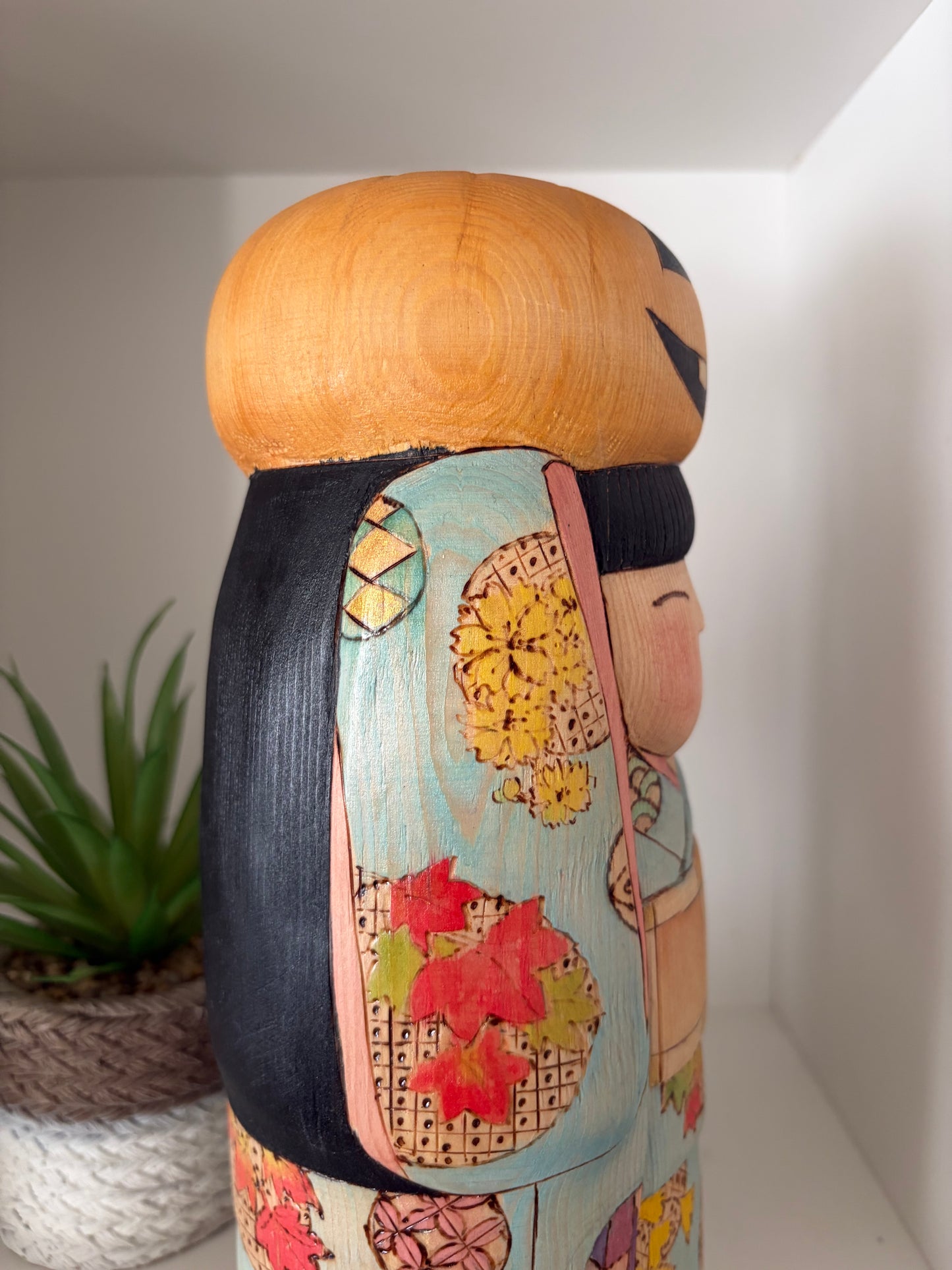 Modern Sosaku kokeshi by Yuko Yamazaki is part of her Halloween Series - With box