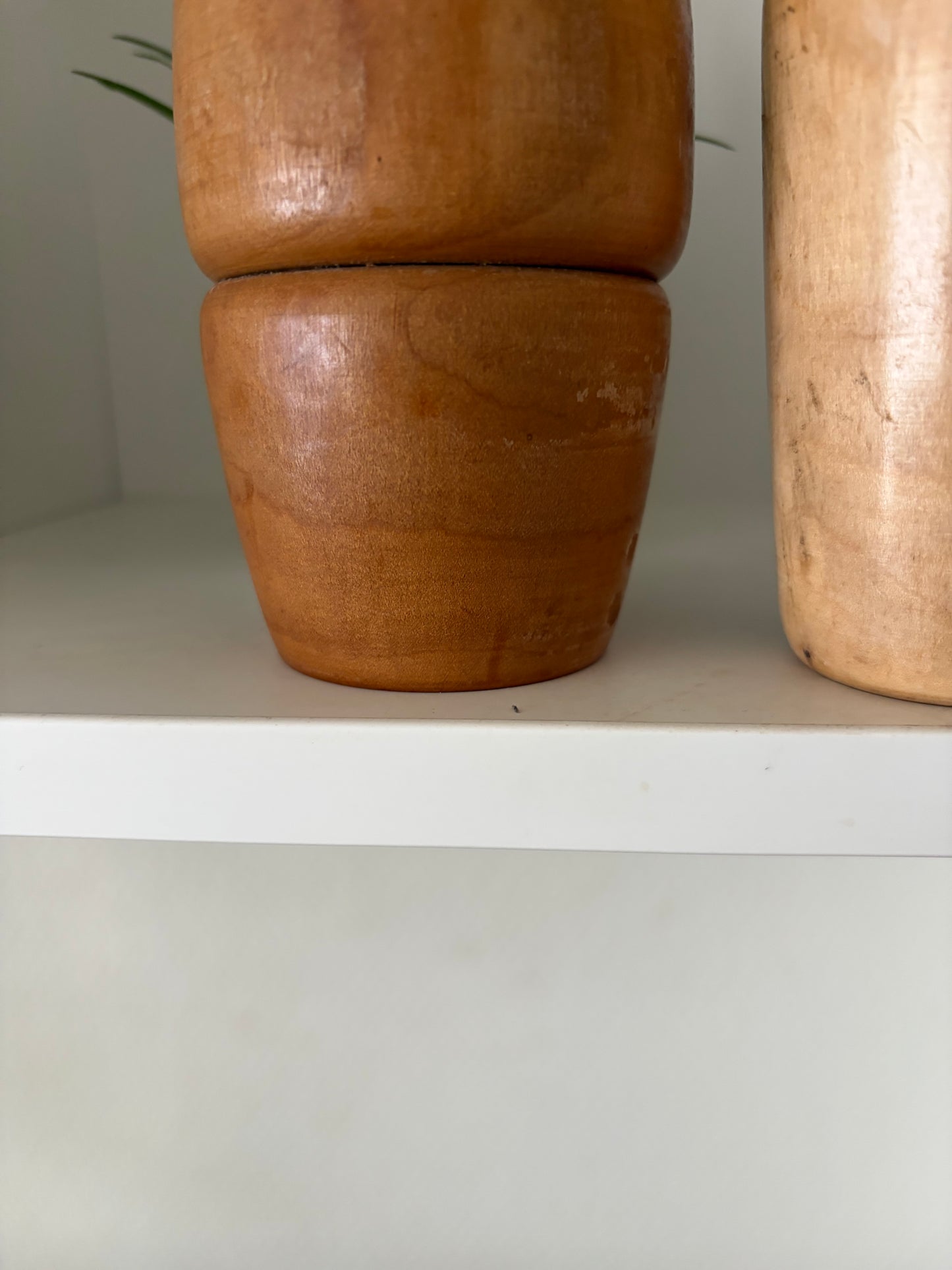 Rare Vintage set off two Creative Kokeshi by renowned artisan Ikuyoshi Yokozuka