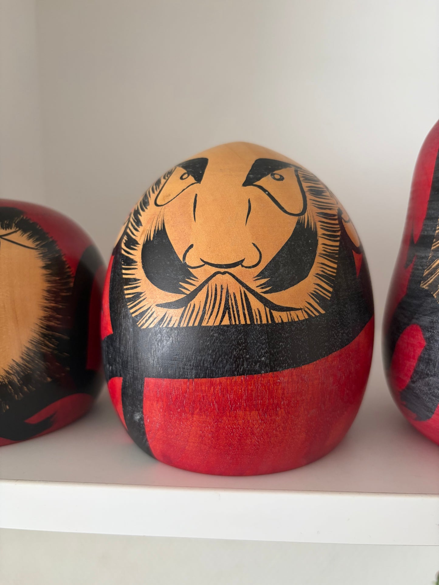 Complete first edition collection of 10 Daruma kokeshi by the Sony Family Club