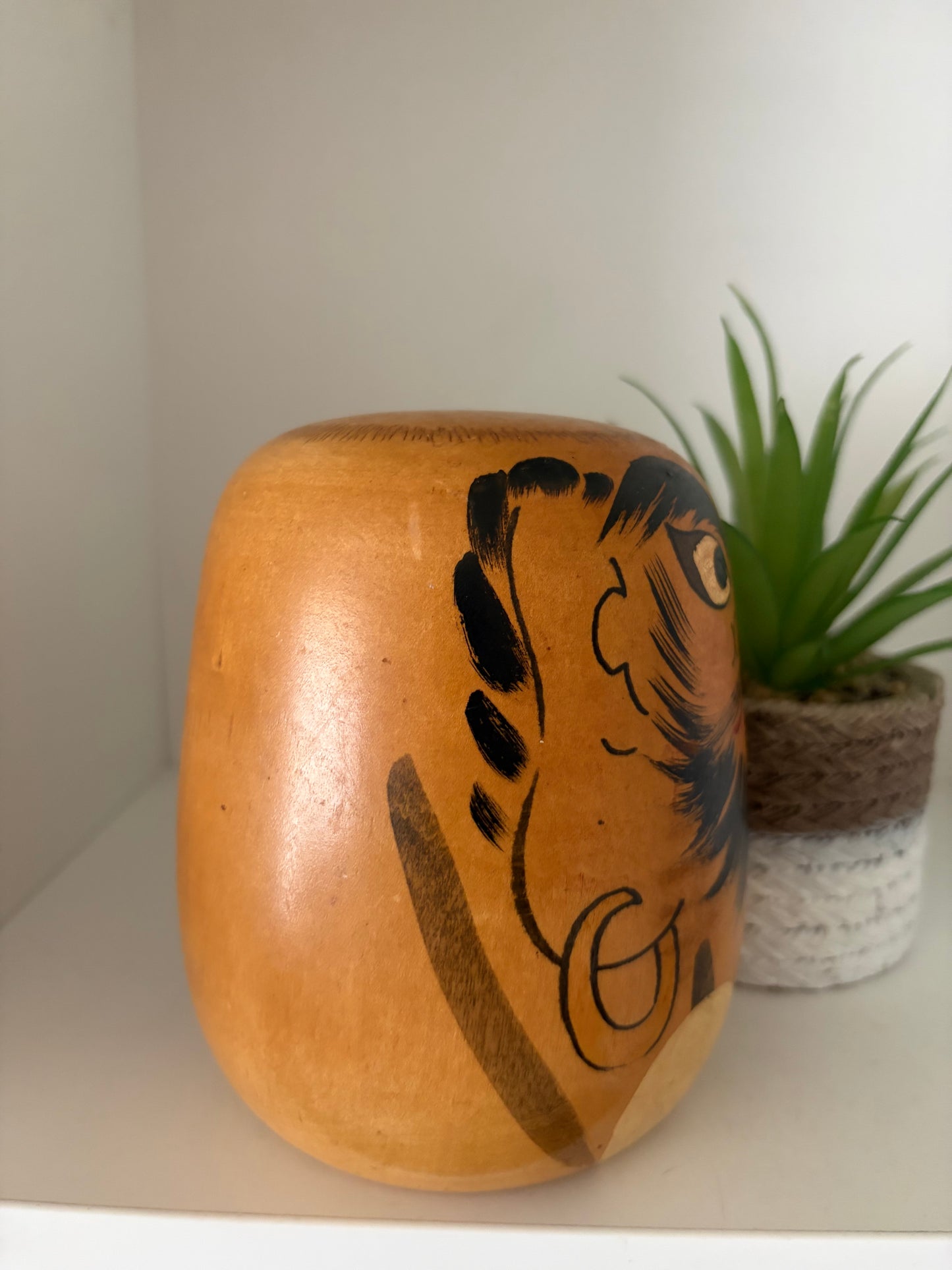 Rare vintage Daruma kokeshi by Kazuo Takamizawa (1927-)